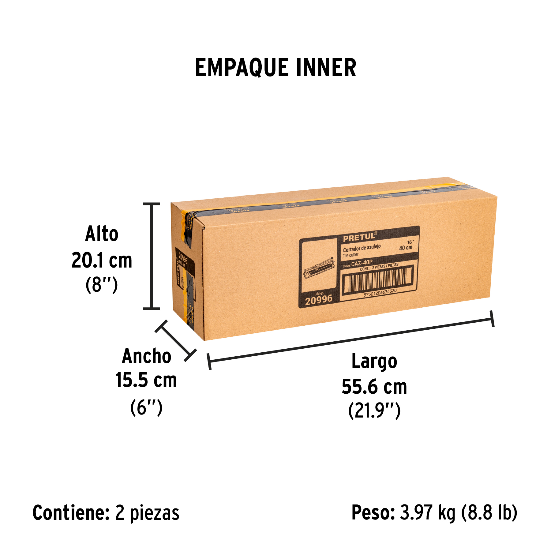 Cortador de azulejo de 16" (40 cm), PRETUL PRETUL