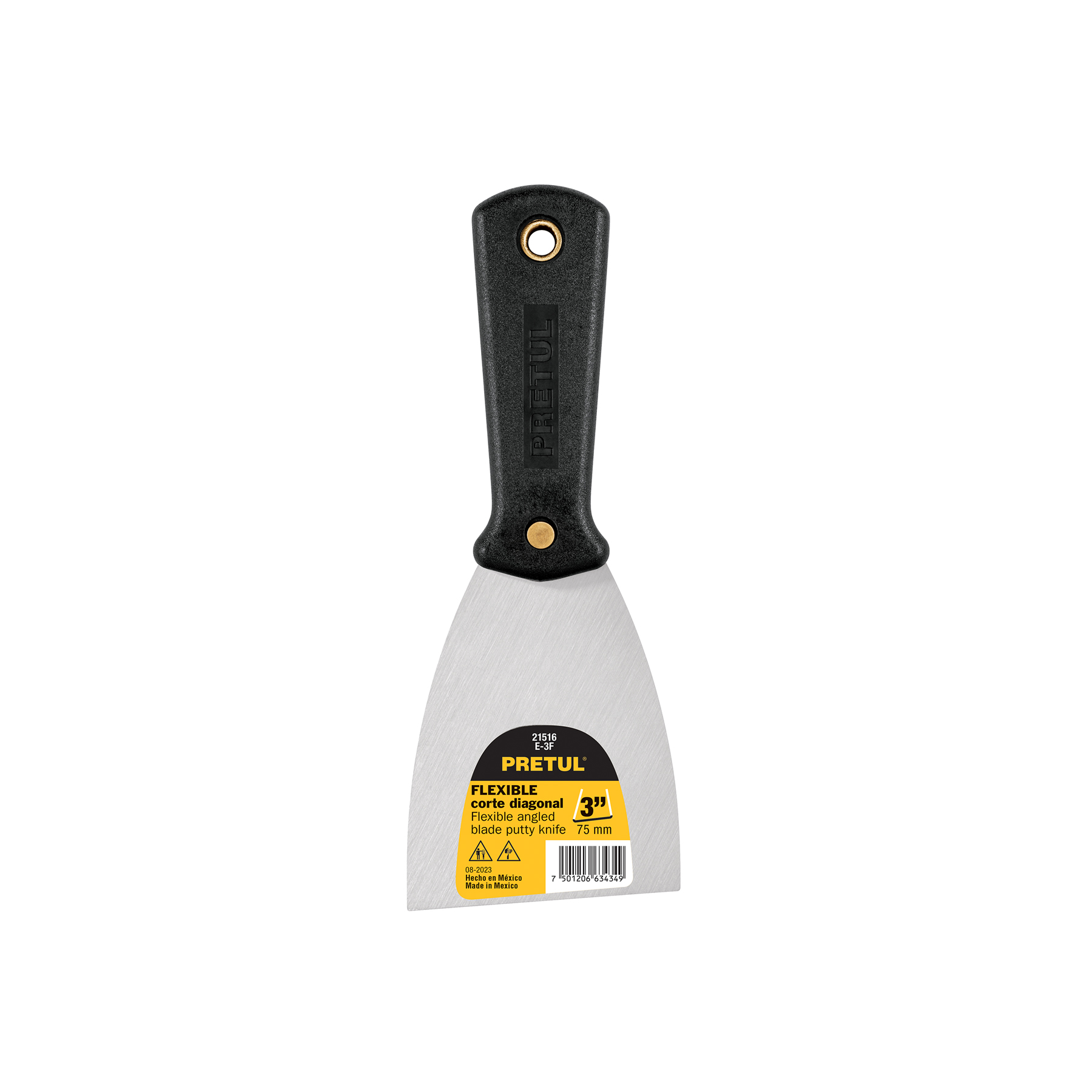 Espátula flexible 3" con mango de plástico, PRETUL PRETUL