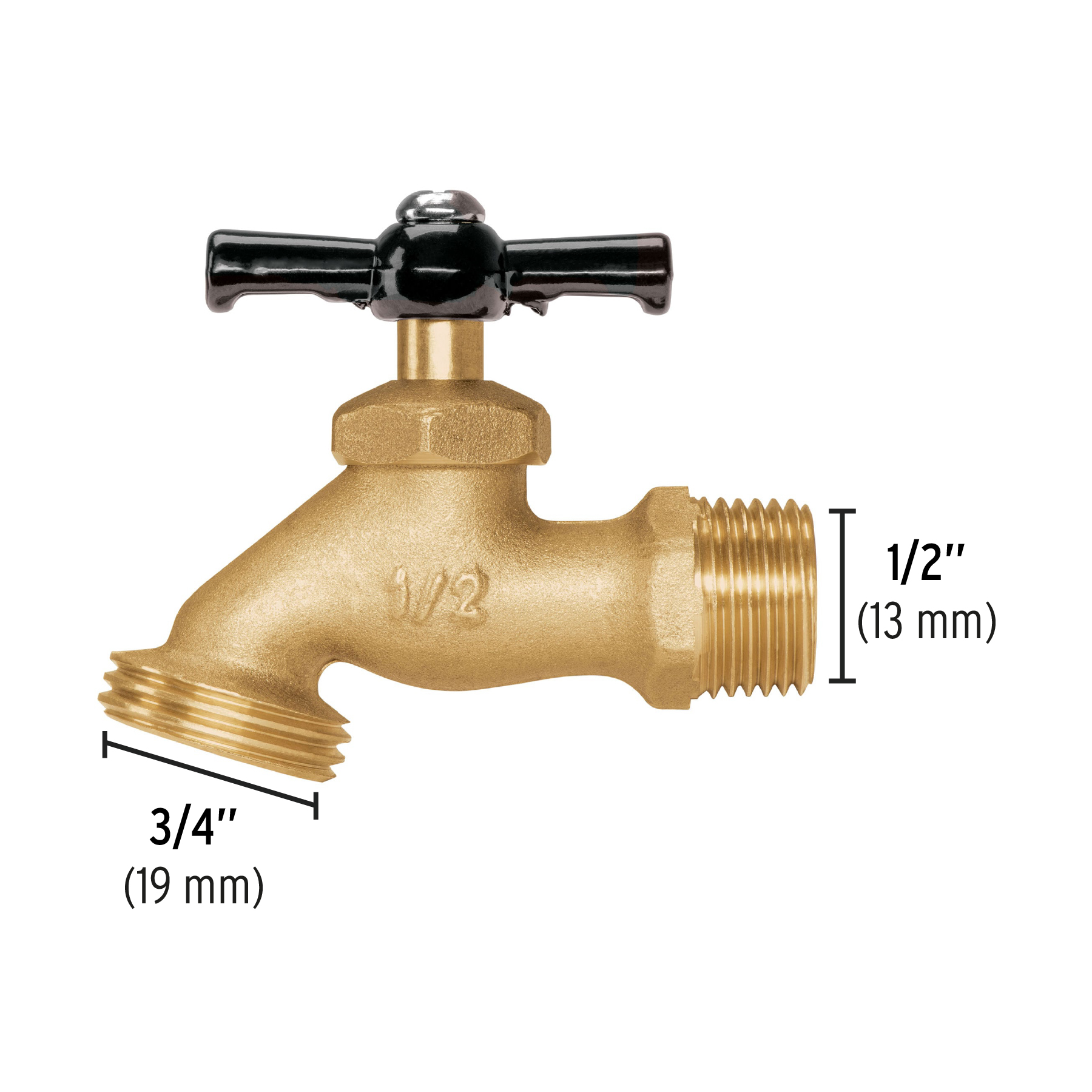 Llave p/manguera, de latón 100g, 1/2", blíster, PRETUL PRETUL