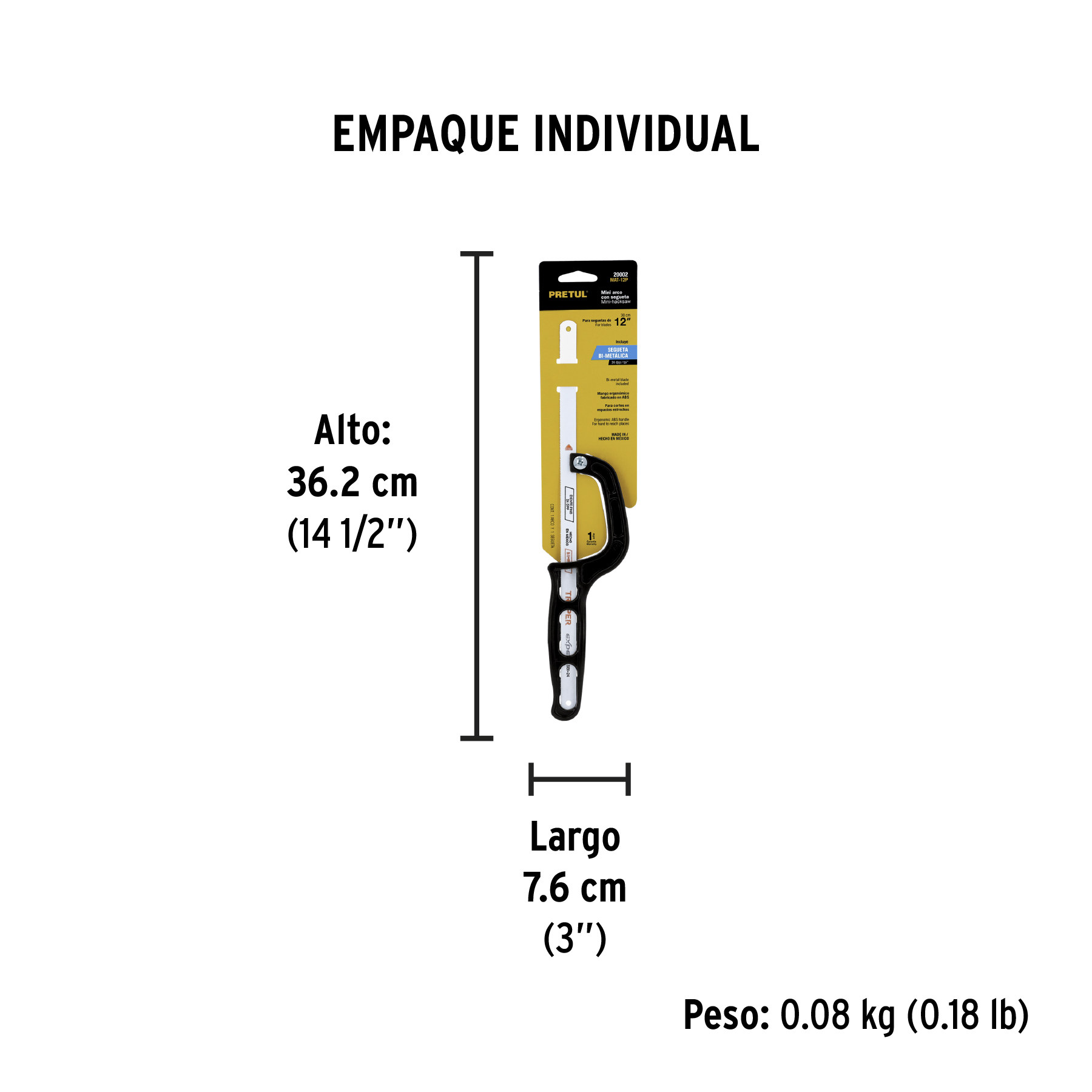 Mini arco 12" de plástico para segueta, PRETUL PRETUL