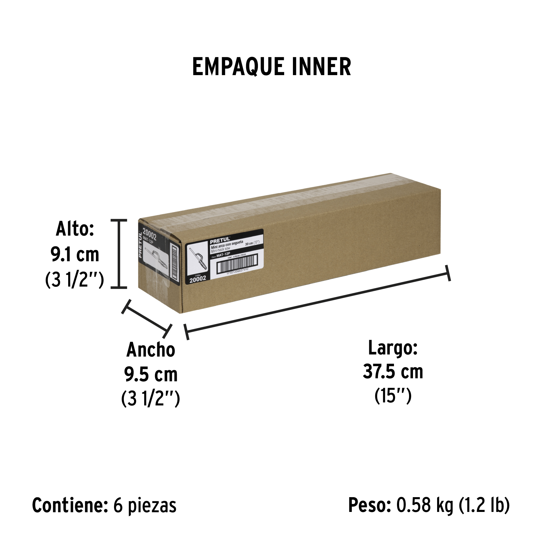 Mini arco 12" de plástico para segueta, PRETUL PRETUL