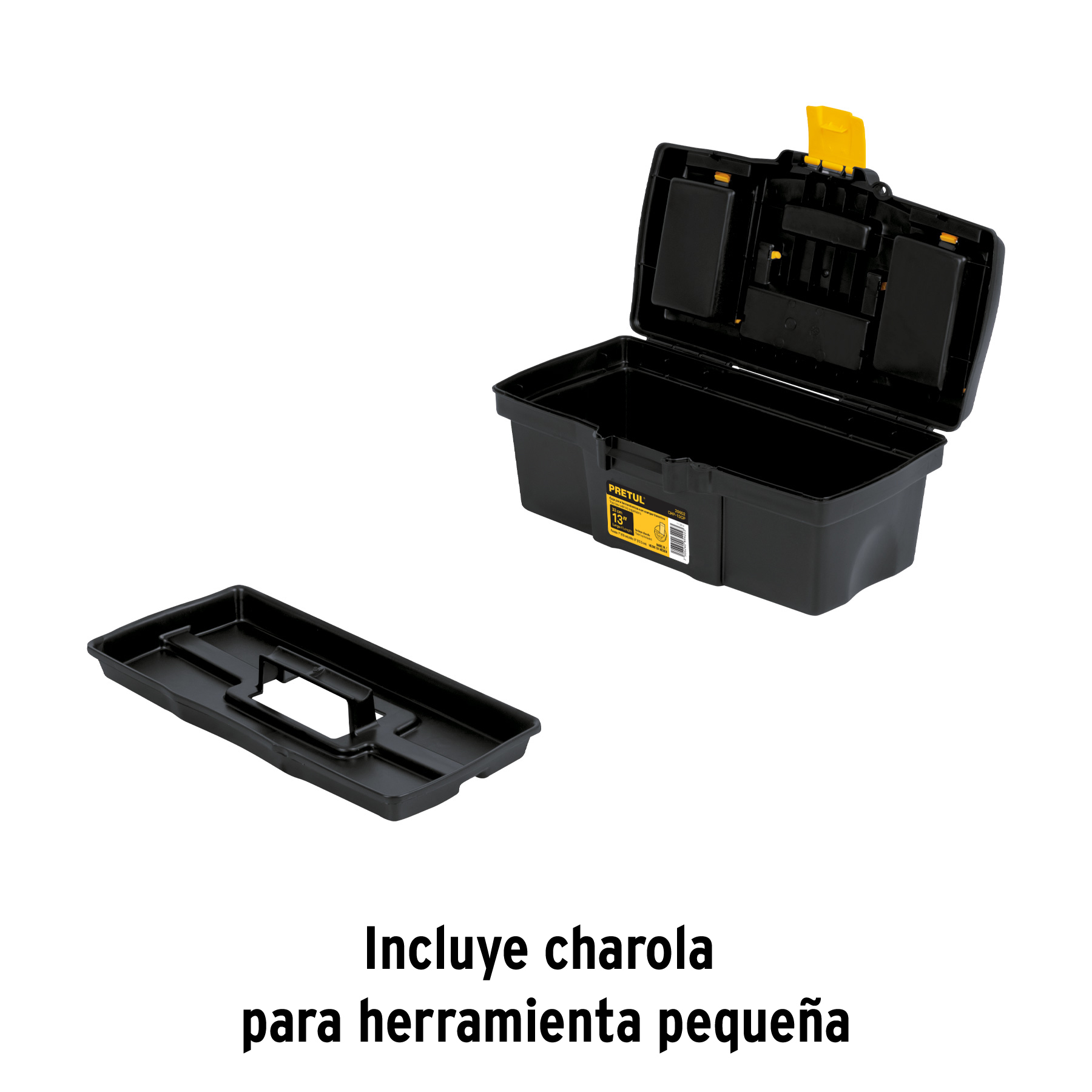 Caja para herramienta de 13" con compartimentos, PRETUL PRETUL