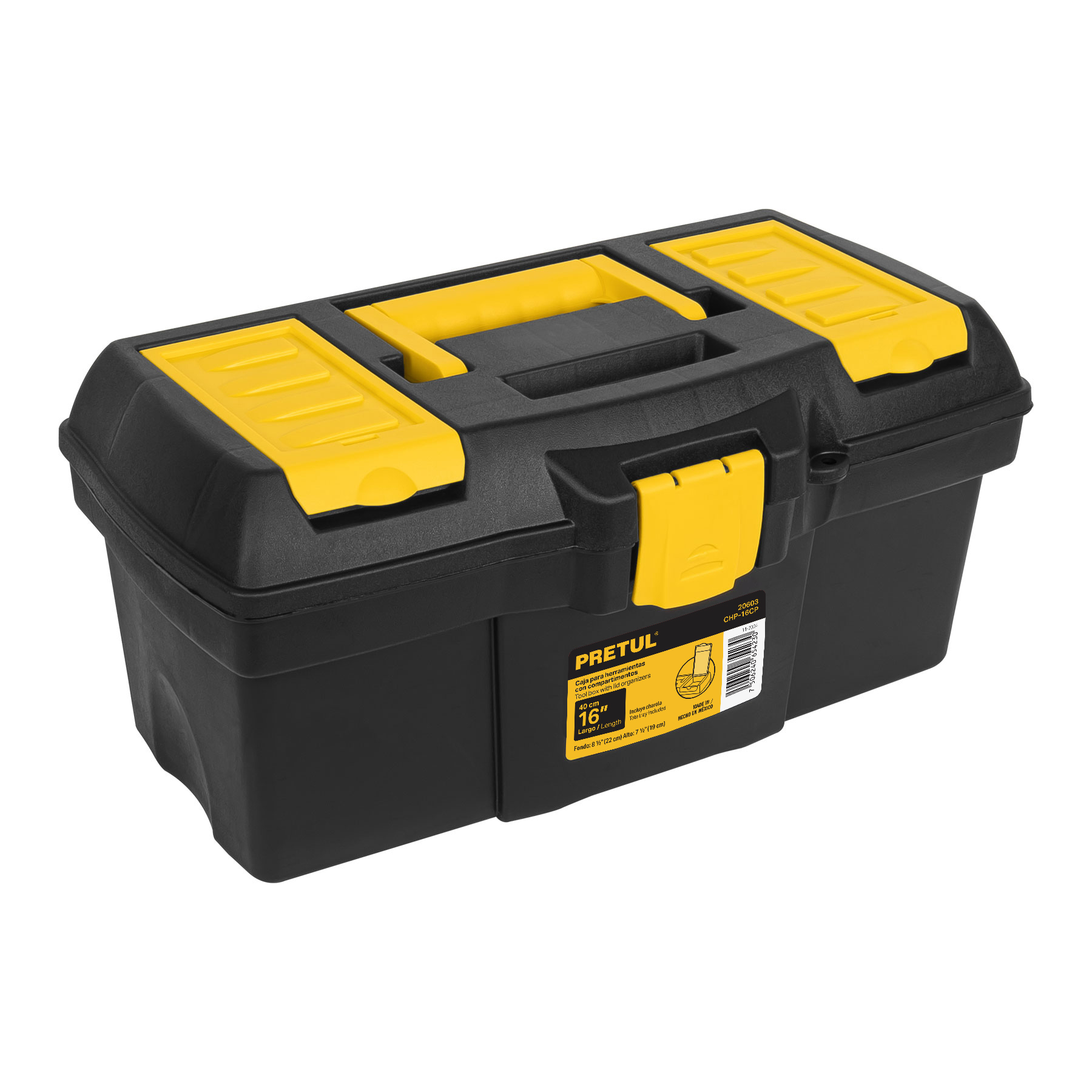 Caja para herramienta de 16" con compartimentos, PRETUL PRETUL