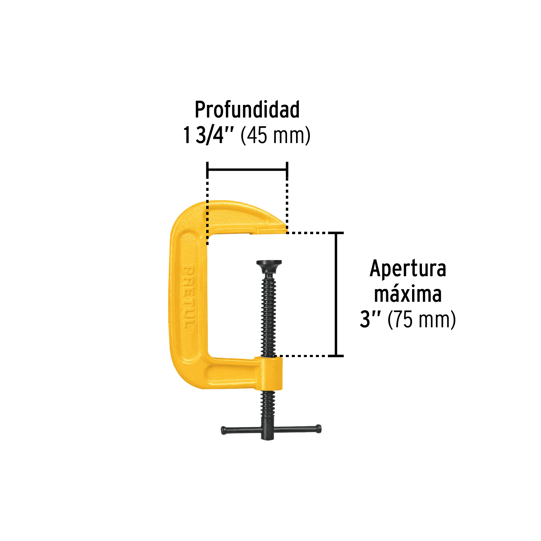 Prensa 3" de hierro dúctil para carpintería, PRETUL PRETUL