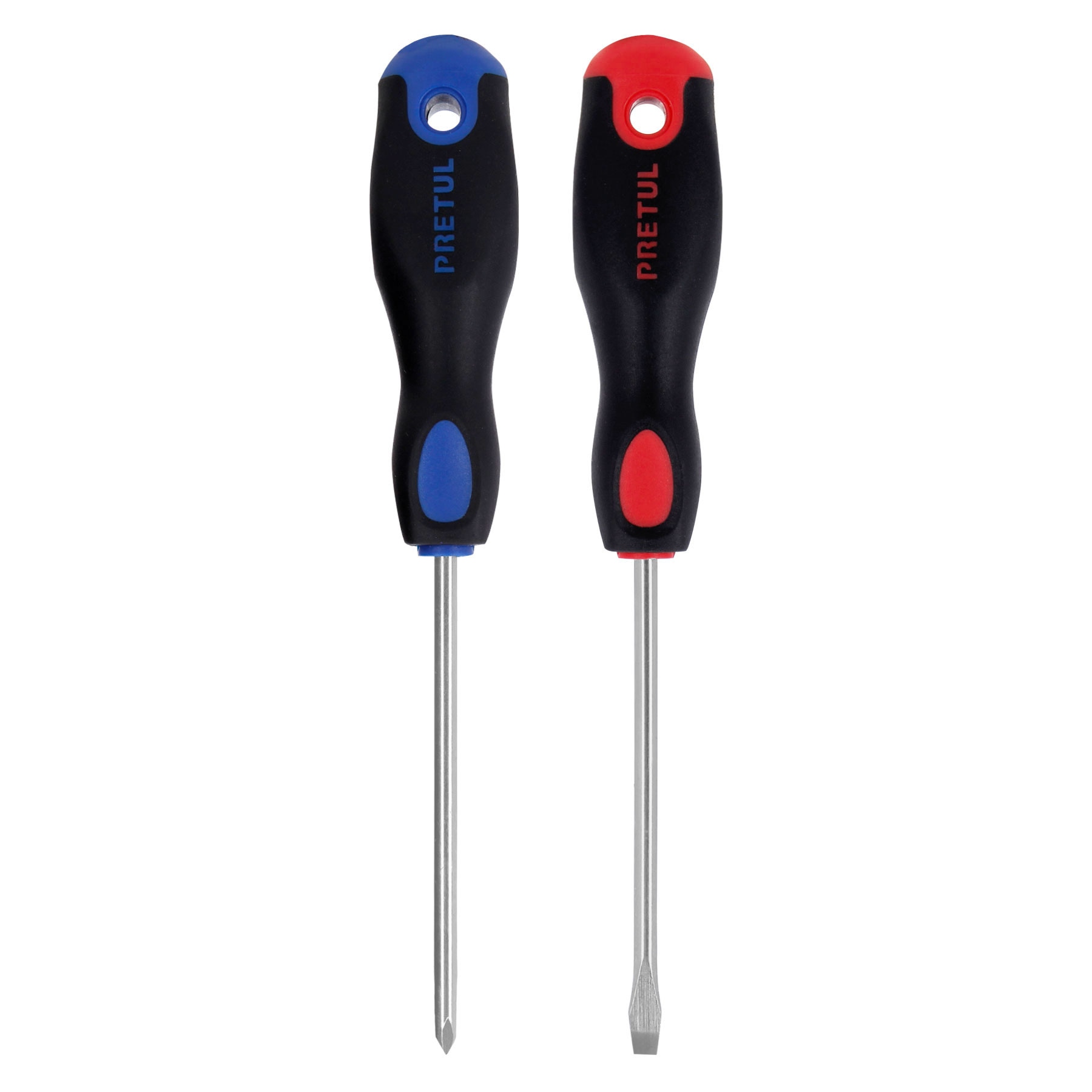 Dúo de desarmadores 3/16" x 4" mango Comfort Grip, PRETUL PRETUL