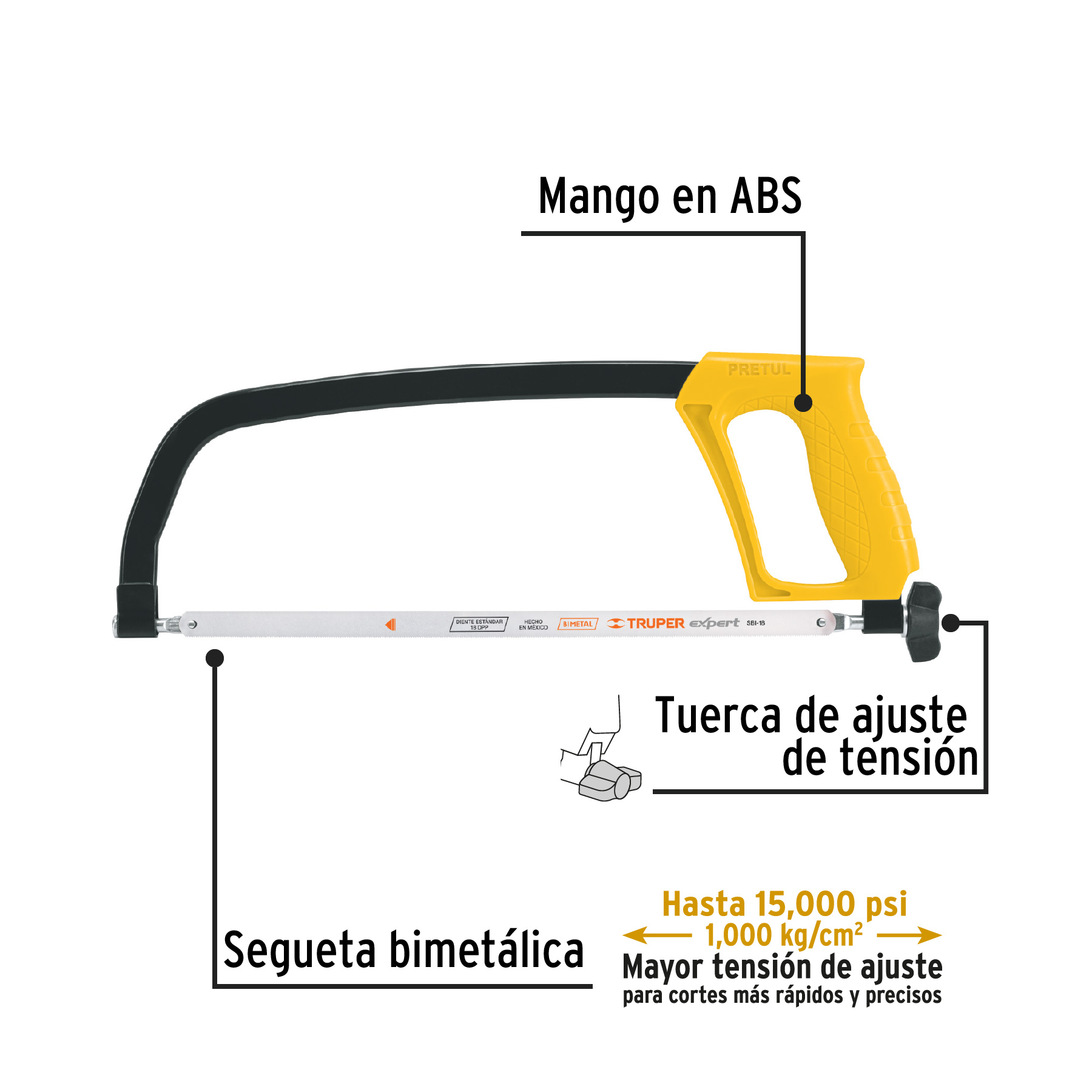 Arco 12" de solera para segueta, PRETUL PRETUL