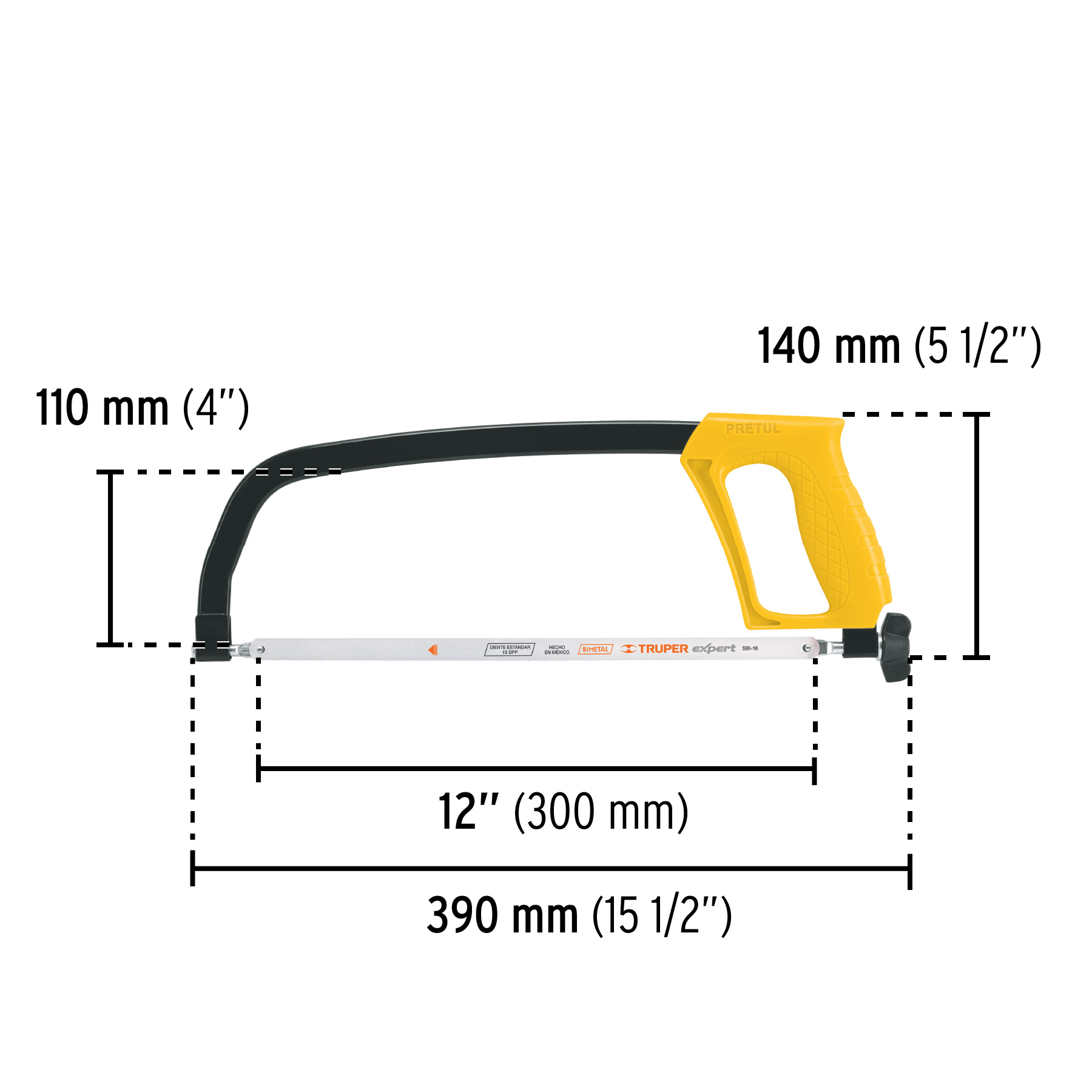 Arco 12" de solera para segueta, PRETUL PRETUL