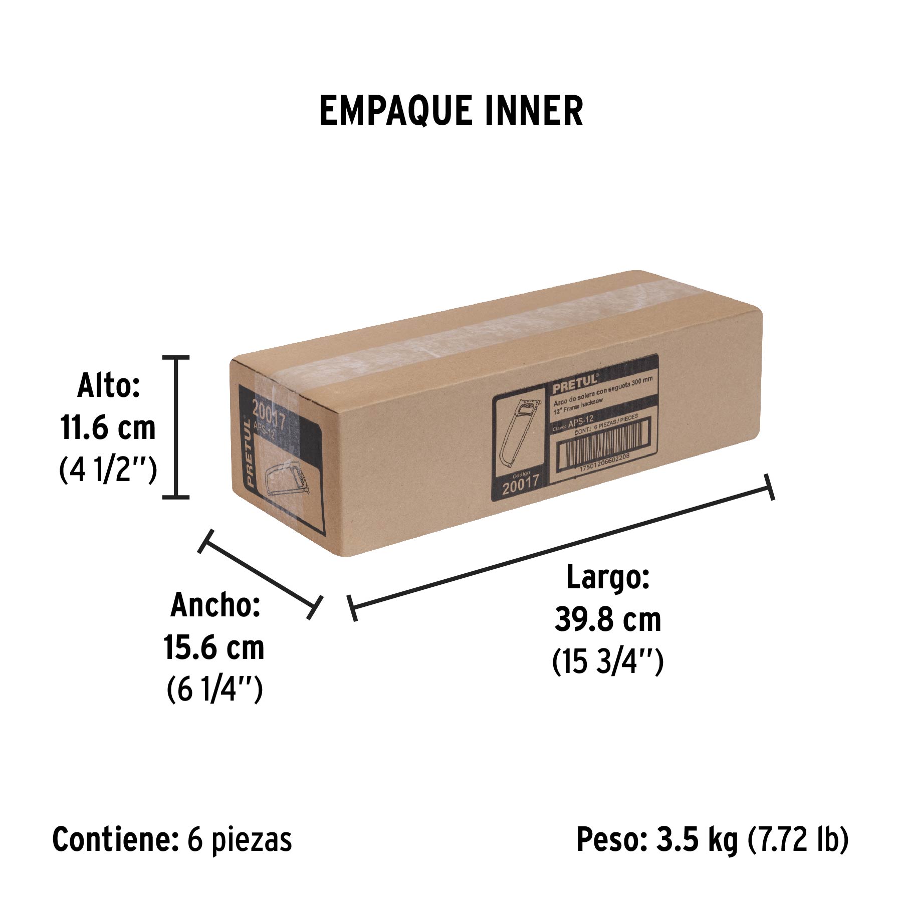 Arco 12" de solera para segueta, PRETUL PRETUL