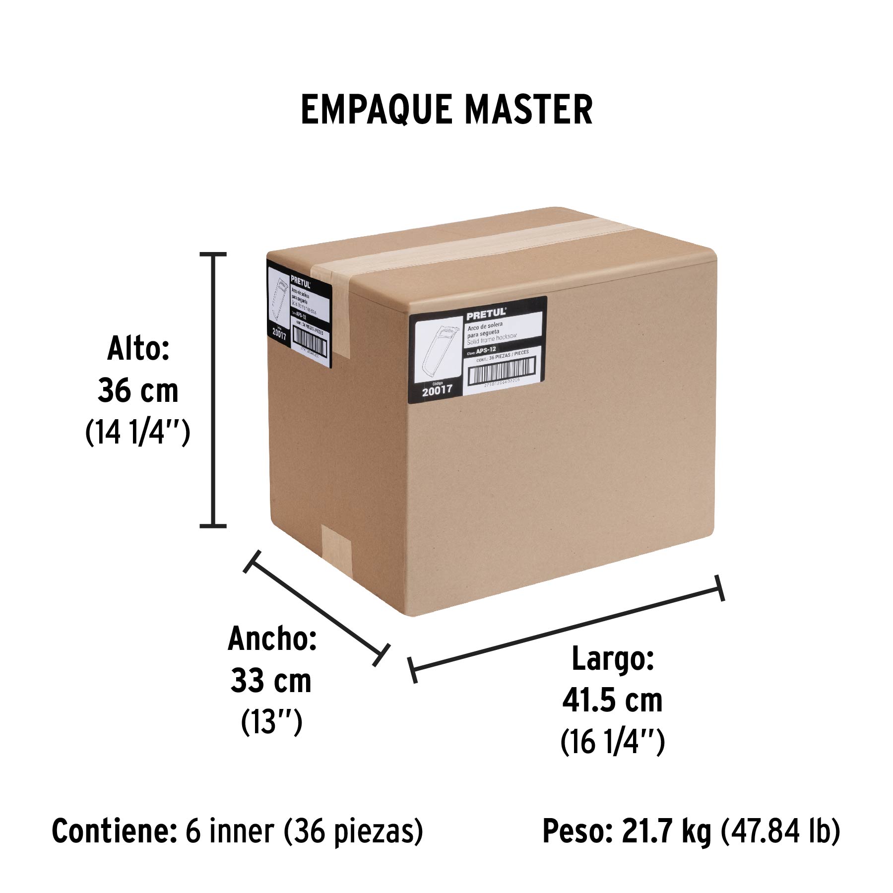 Arco 12" de solera para segueta, PRETUL PRETUL