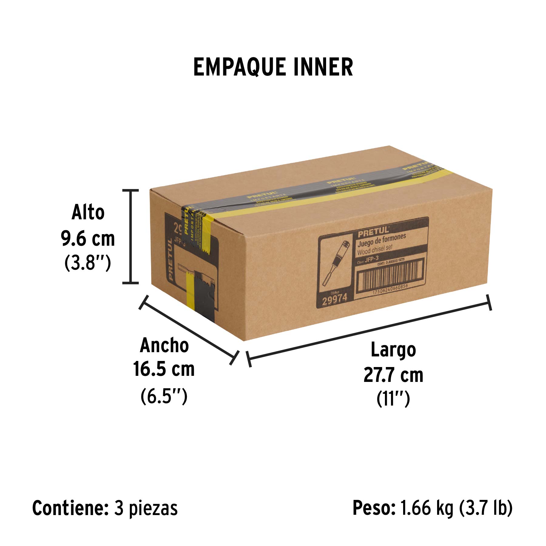 Juego de 3 formones PRETUL PRETUL