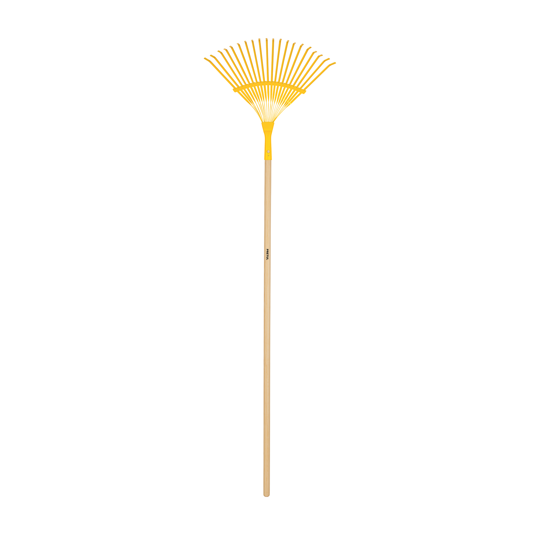 Escoba metálica para jardín, curva, 20 dientes, mango 48" PRETUL