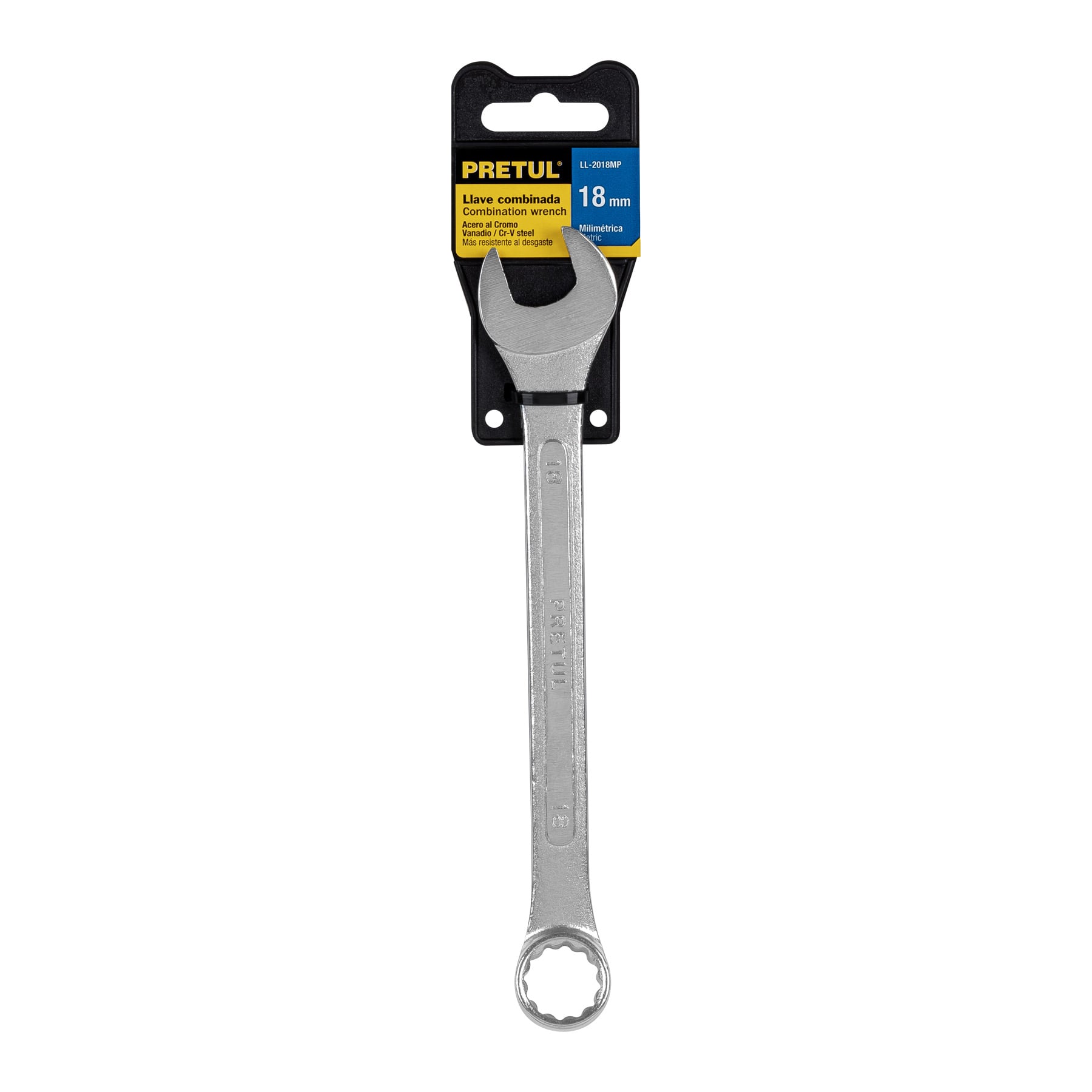 Llave combinada 18 mm x 220 mm de largo, PRETUL PRETUL