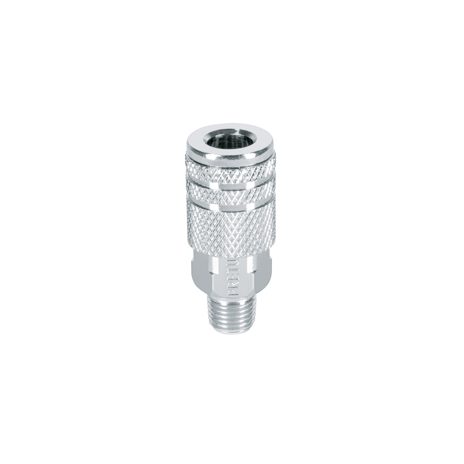 Cople rápido de acero, macho, cuerda 1/4" NPT, PRETUL PRETUL