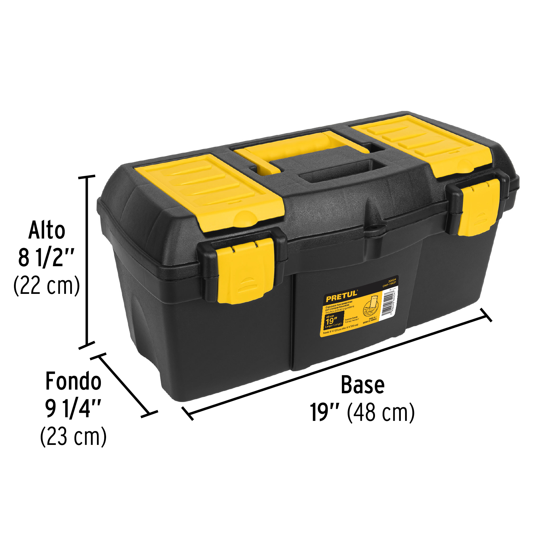 Caja para herramienta de 19" con compartimentos, PRETUL PRETUL