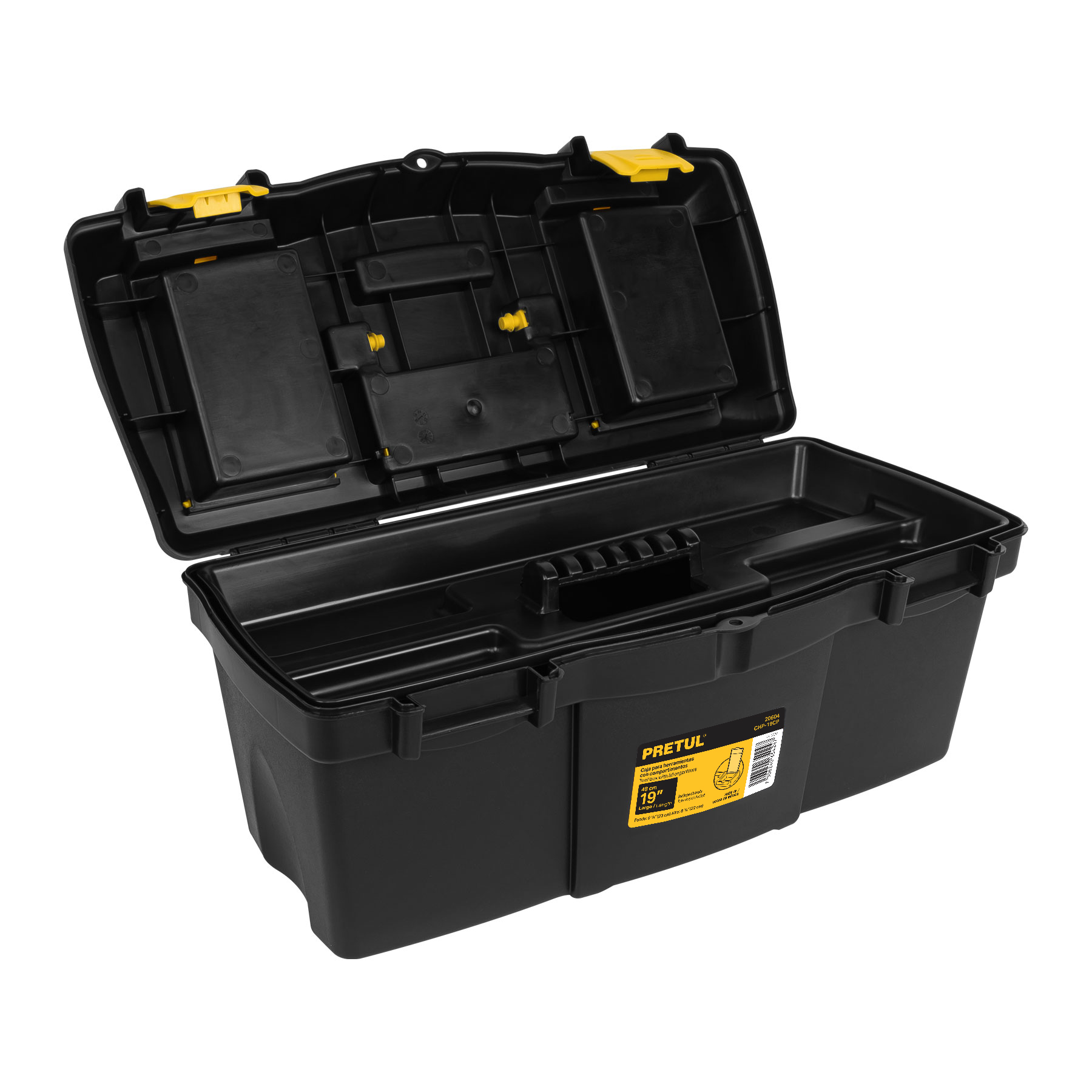Caja para herramienta de 19" con compartimentos, PRETUL PRETUL