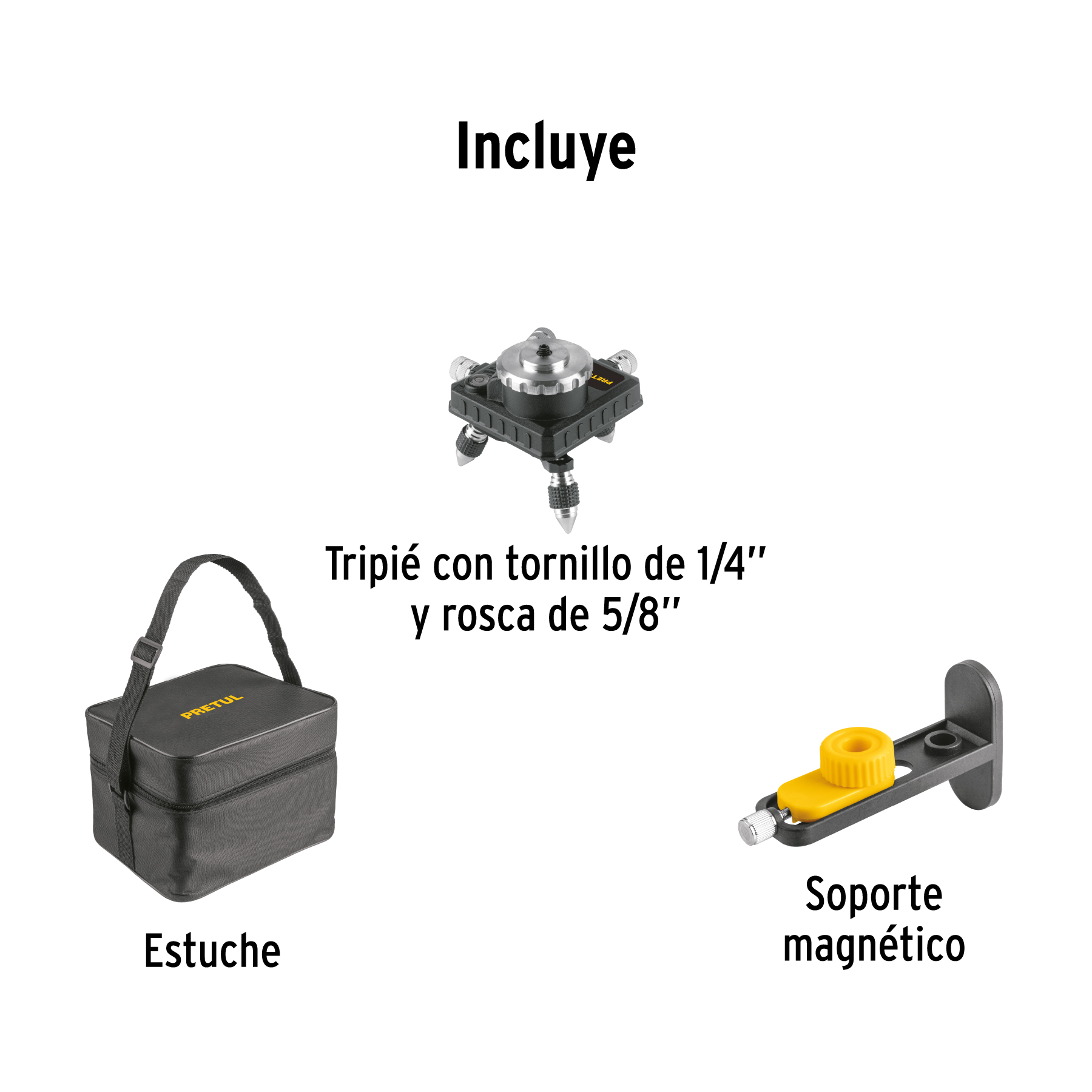 Nivel láser verde, alcance 25m, 12 líneas, recargable,PRETUL PRETUL