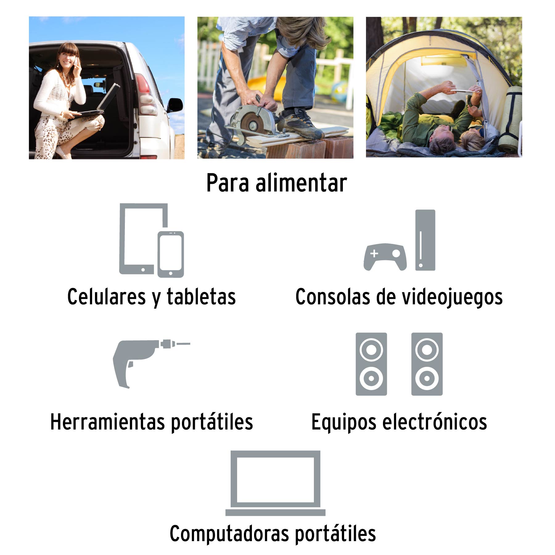 Inversor de corriente de 1500 W con puertos USB, TRUPER TRUPER