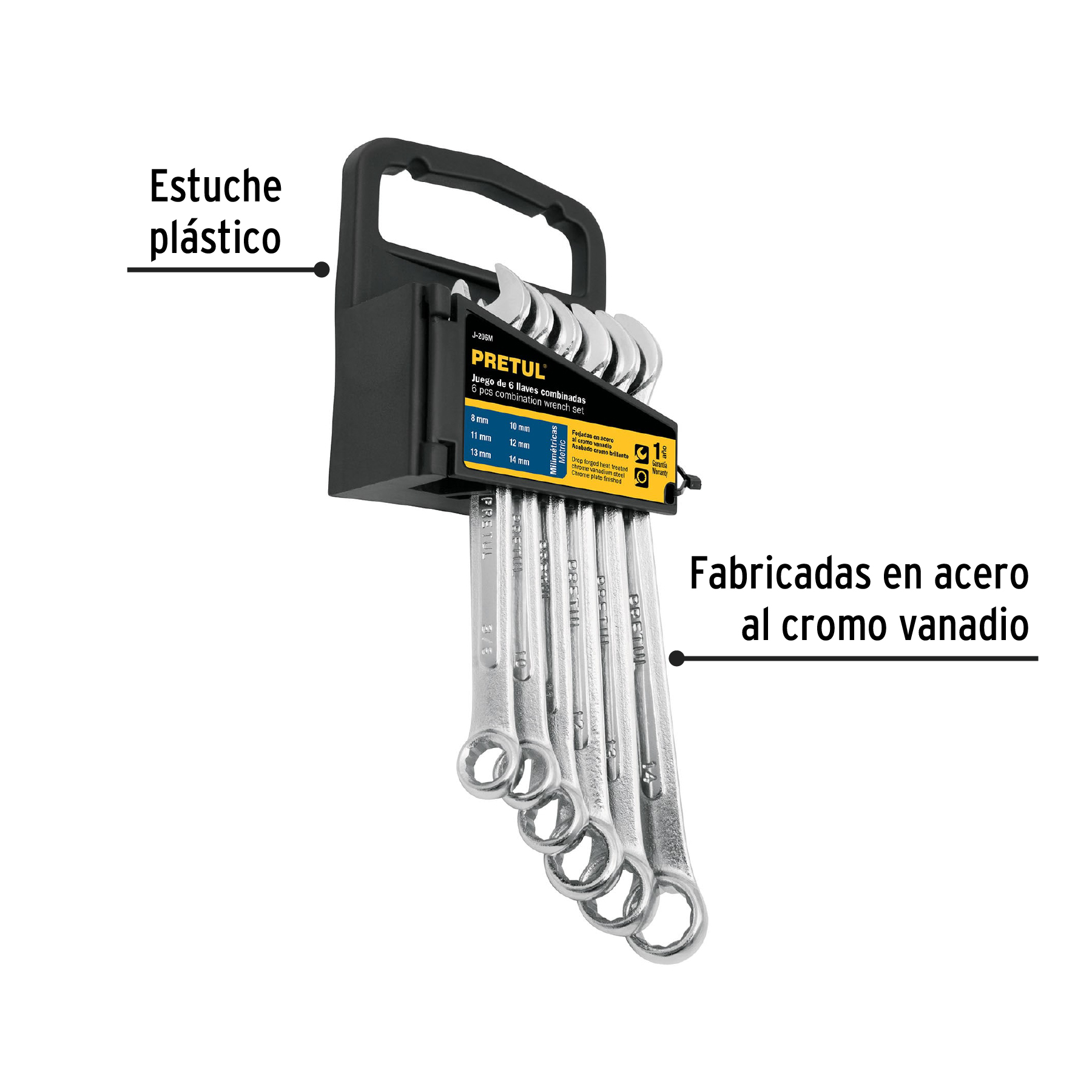 Juego de 6 llaves combinadas mm, PRETUL PRETUL