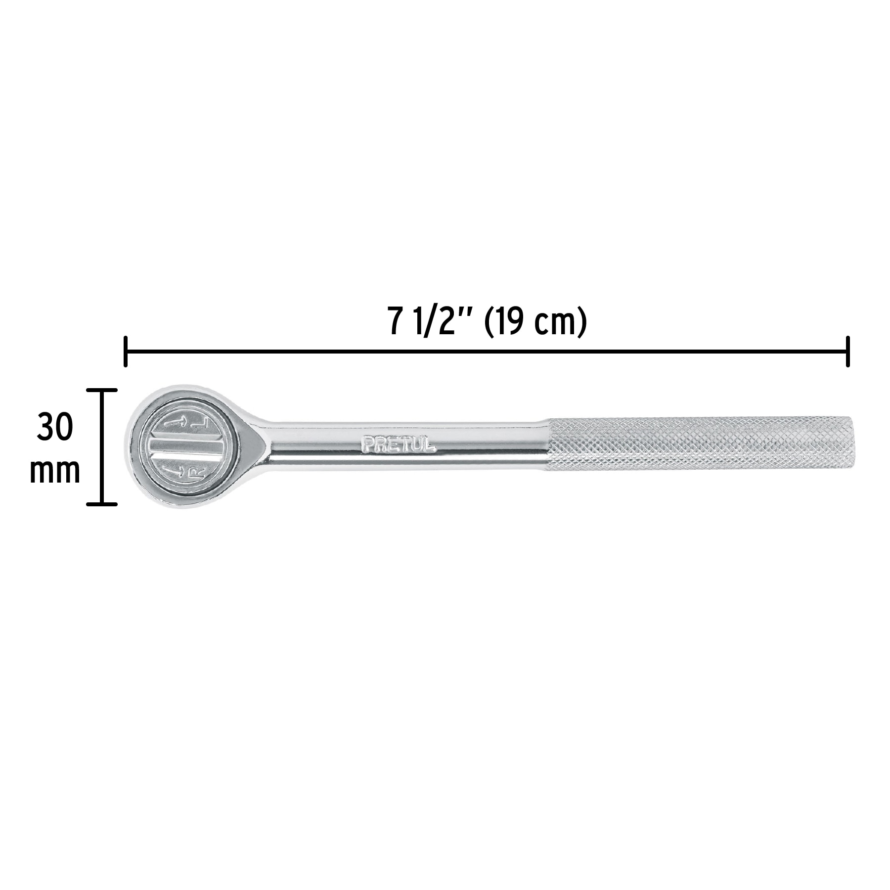 Matraca cuadro 3/8" cabeza redonda, PRETUL PRETUL