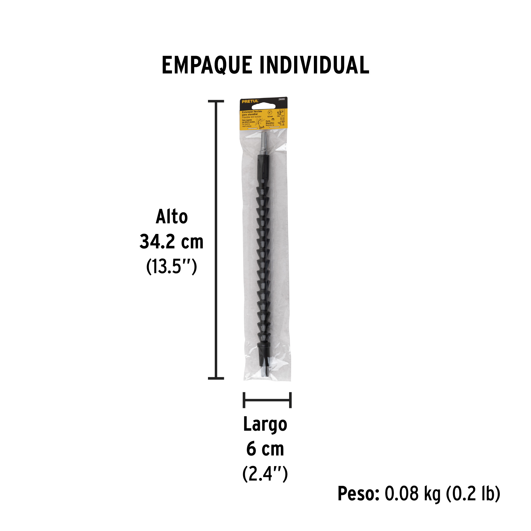 Extensión 12" flexible, para atornillar, PRETUL PRETUL