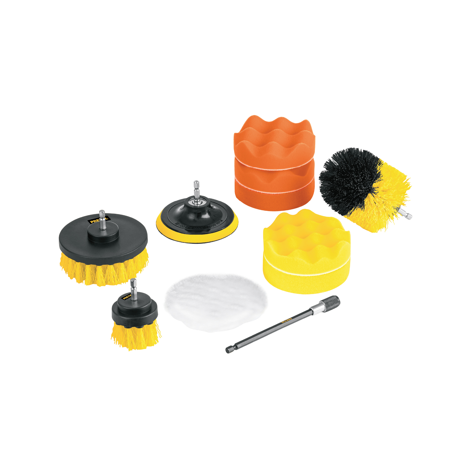 Juego 11 accesorios, limpieza y pulido para taladro, PRETUL PRETUL