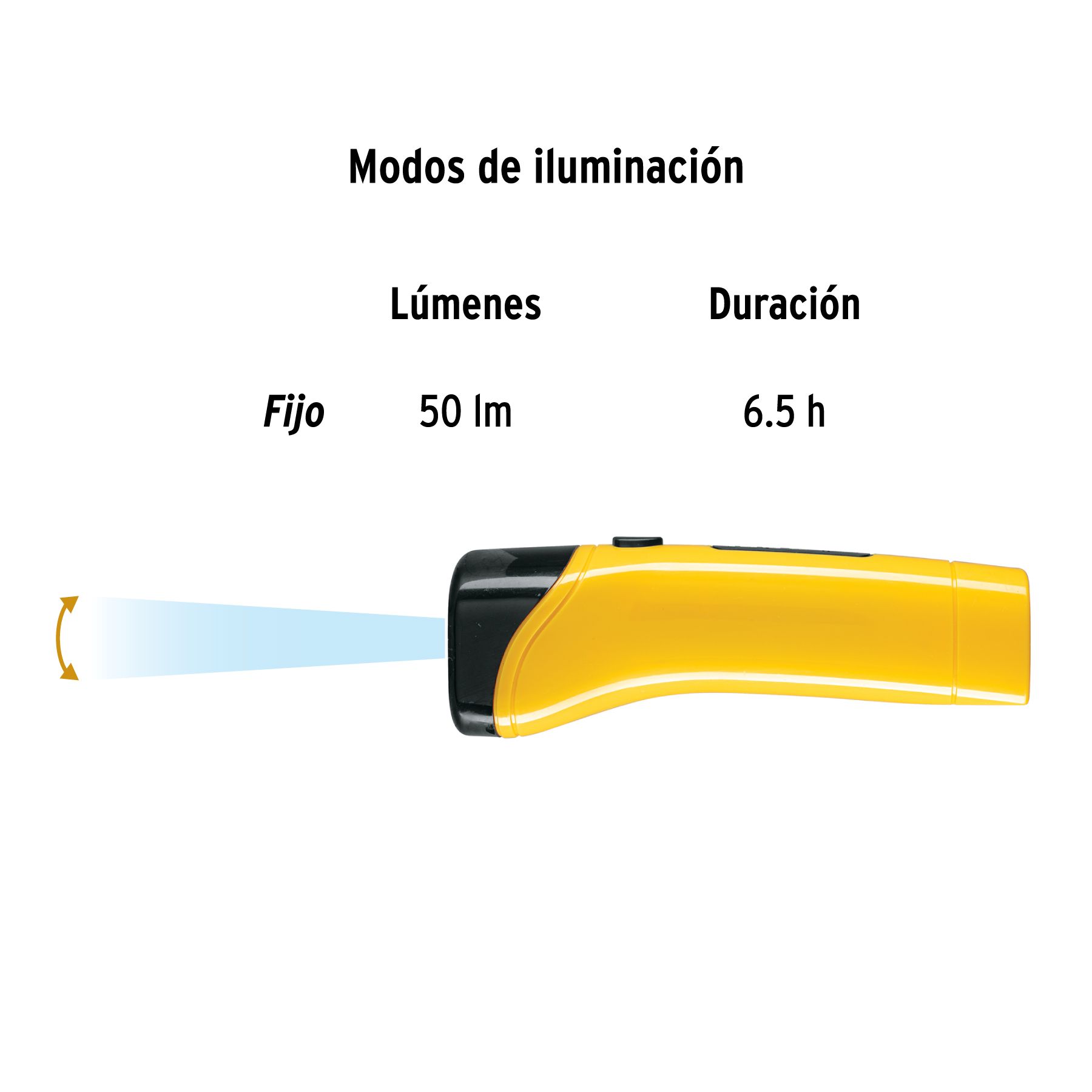 Linterna plástica de LED, 50 lm, recargable, PRETUL PRETUL