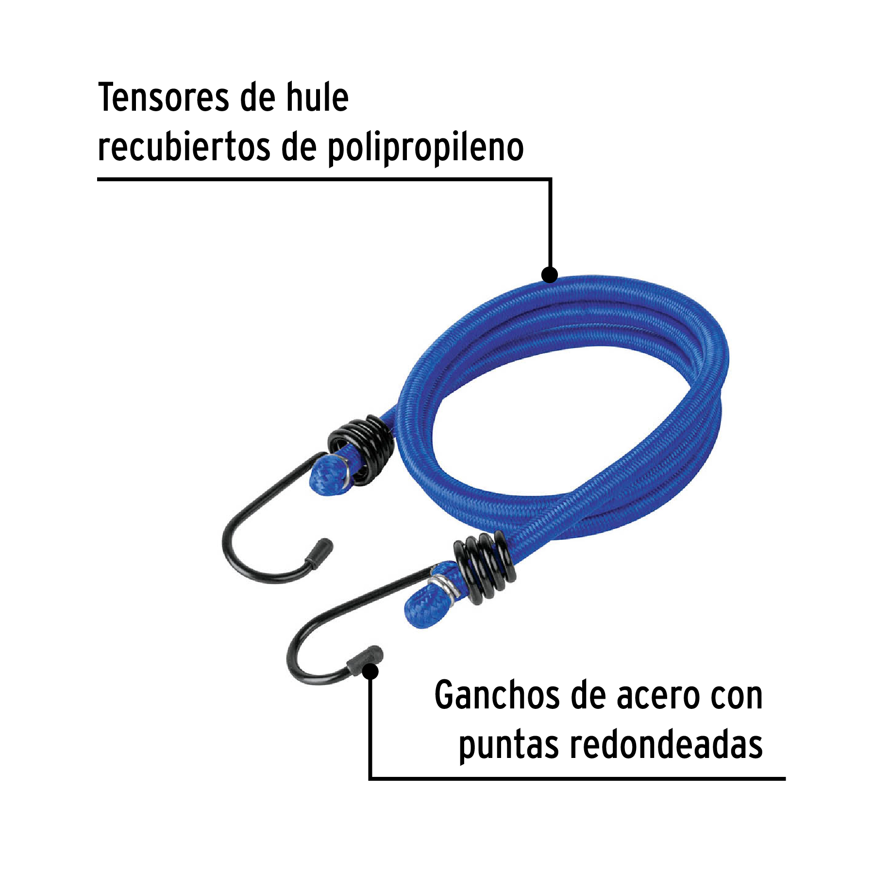 Bolsa con 2 tensores elásticos azules de 90 cm, PRETUL PRETUL