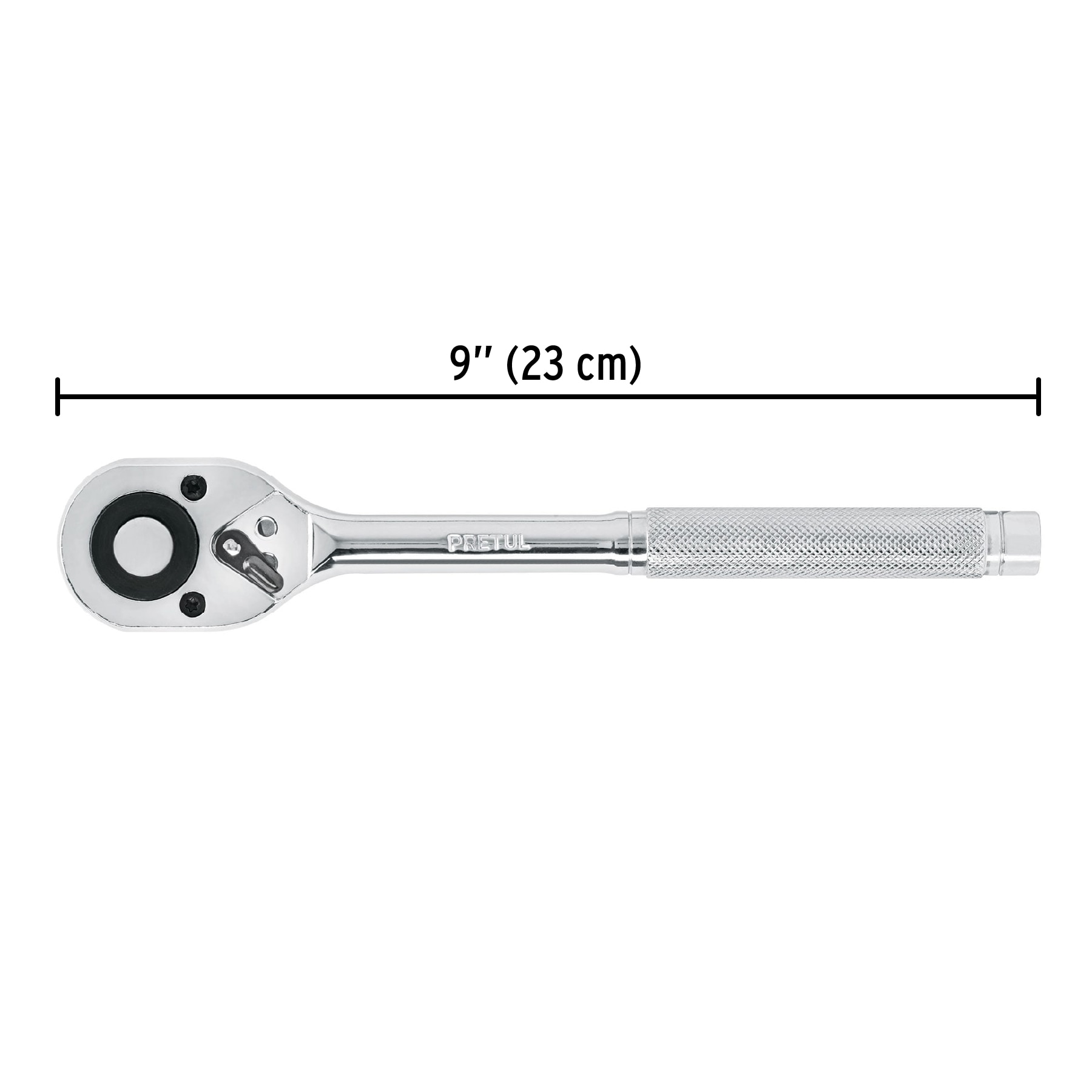 Matraca cuadro 1/2" cabeza de pera liberación rápida, PRETUL PRETUL