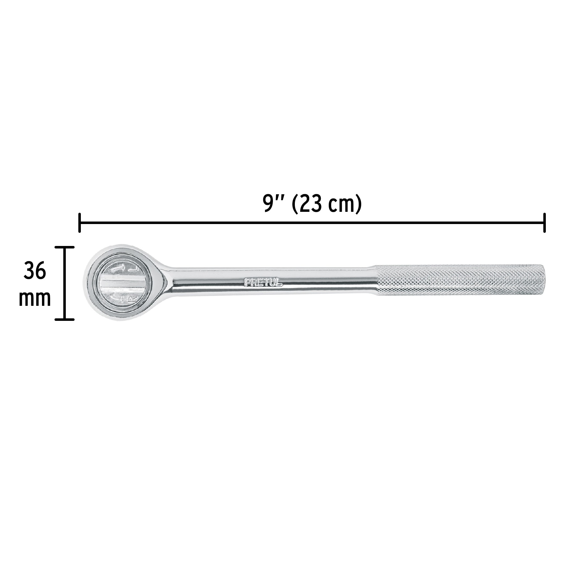 Matraca cuadro 1/2" cabeza redonda, PRETUL PRETUL