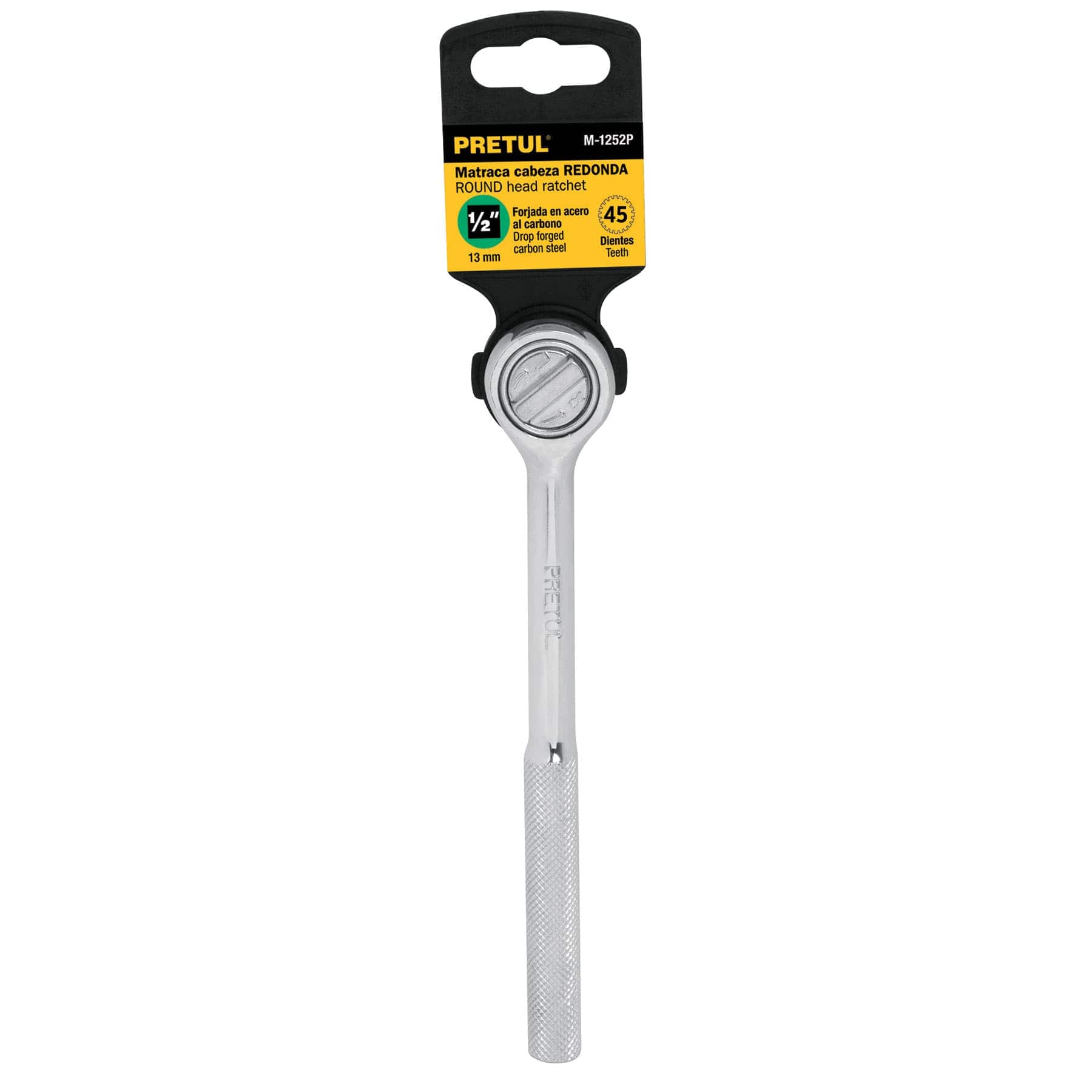 Matraca cuadro 1/2" cabeza redonda, PRETUL PRETUL