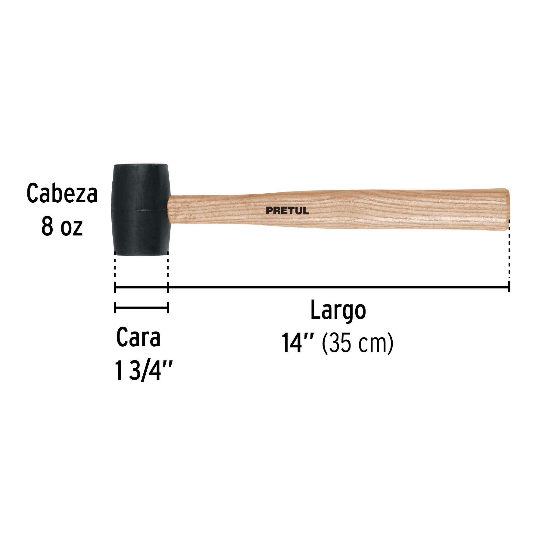 Mazo de hule, 8 oz, PRETUL PRETUL