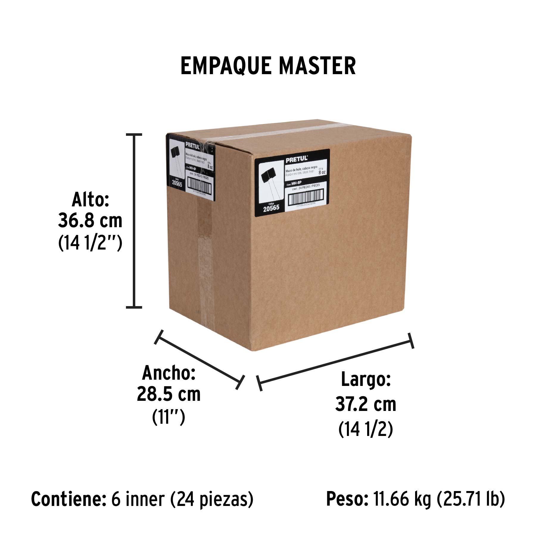 Mazo de hule, 8 oz, PRETUL PRETUL