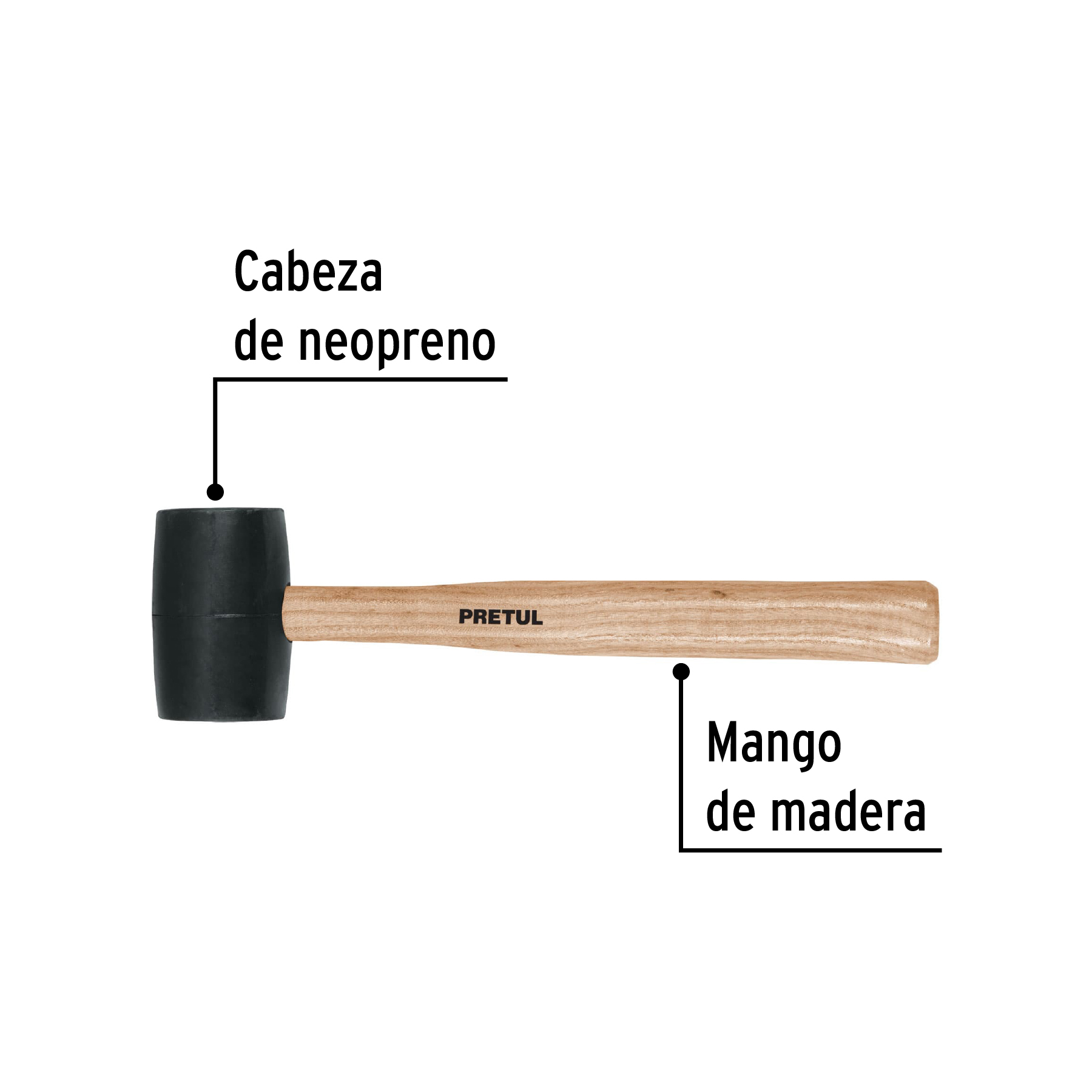 Mazo de hule, 16 oz, PRETUL PRETUL