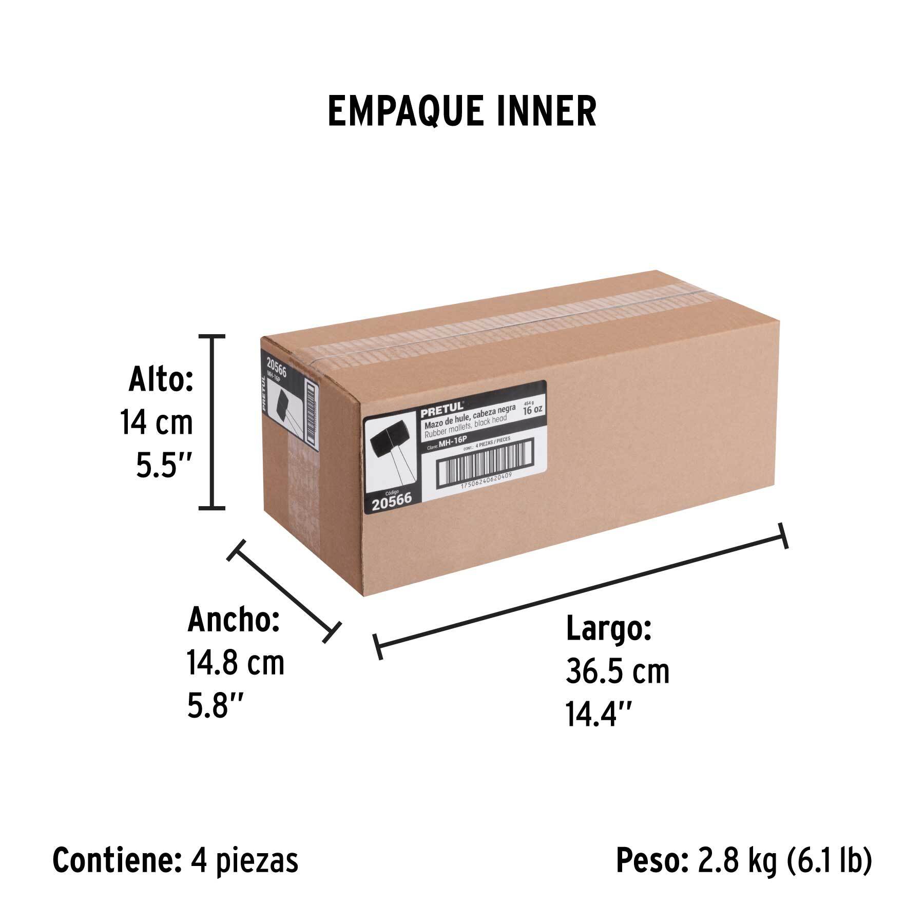 Mazo de hule, 16 oz, PRETUL PRETUL