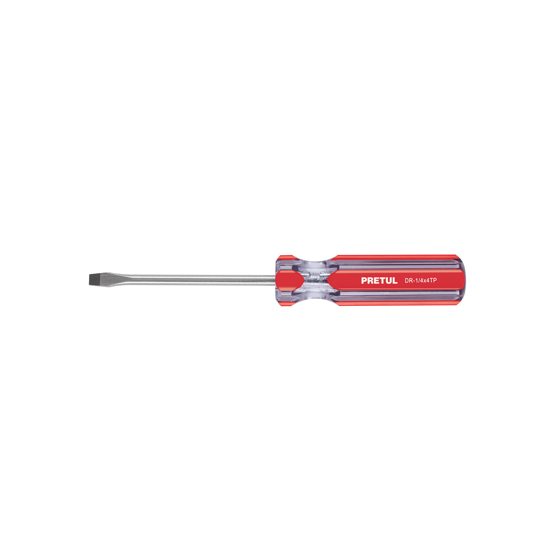 Desarmador plano 1/4 x 4" mango de PVC, PRETUL PRETUL