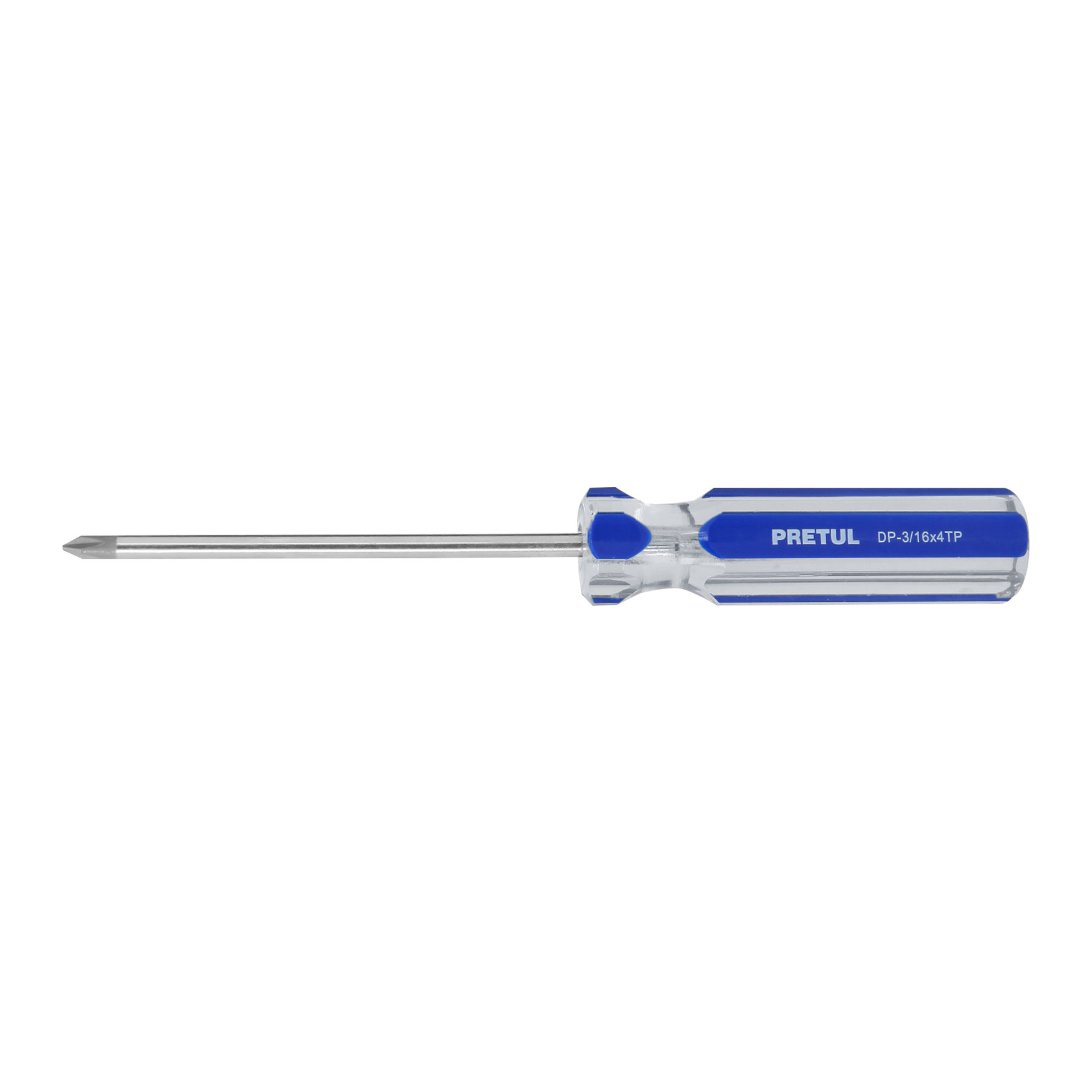 Desarmador de cruz 3/16 x 4" mango de PVC, PRETUL PRETUL
