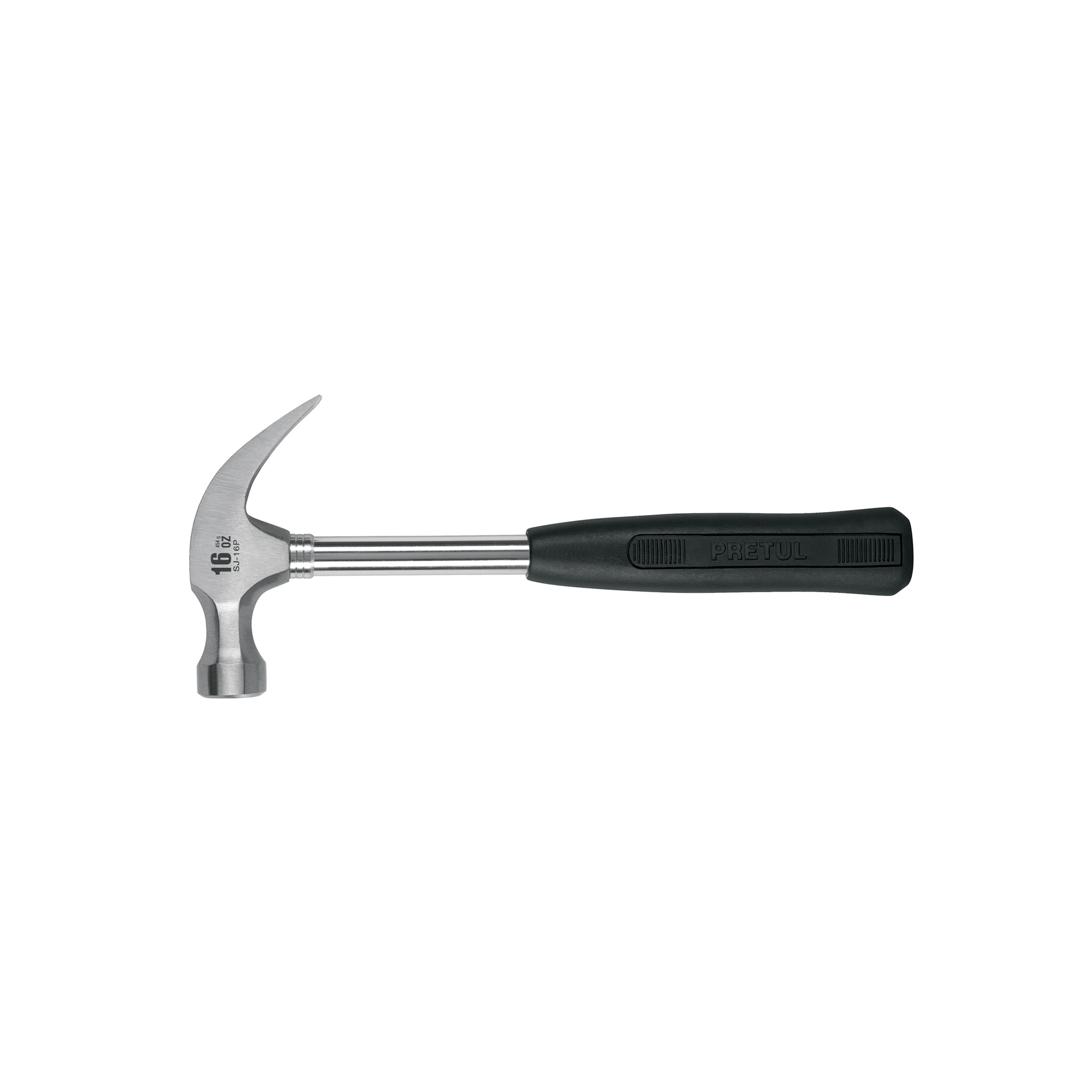 Martillo pulido, 16 oz, uña curva, mango tubular, PRETUL PRETUL