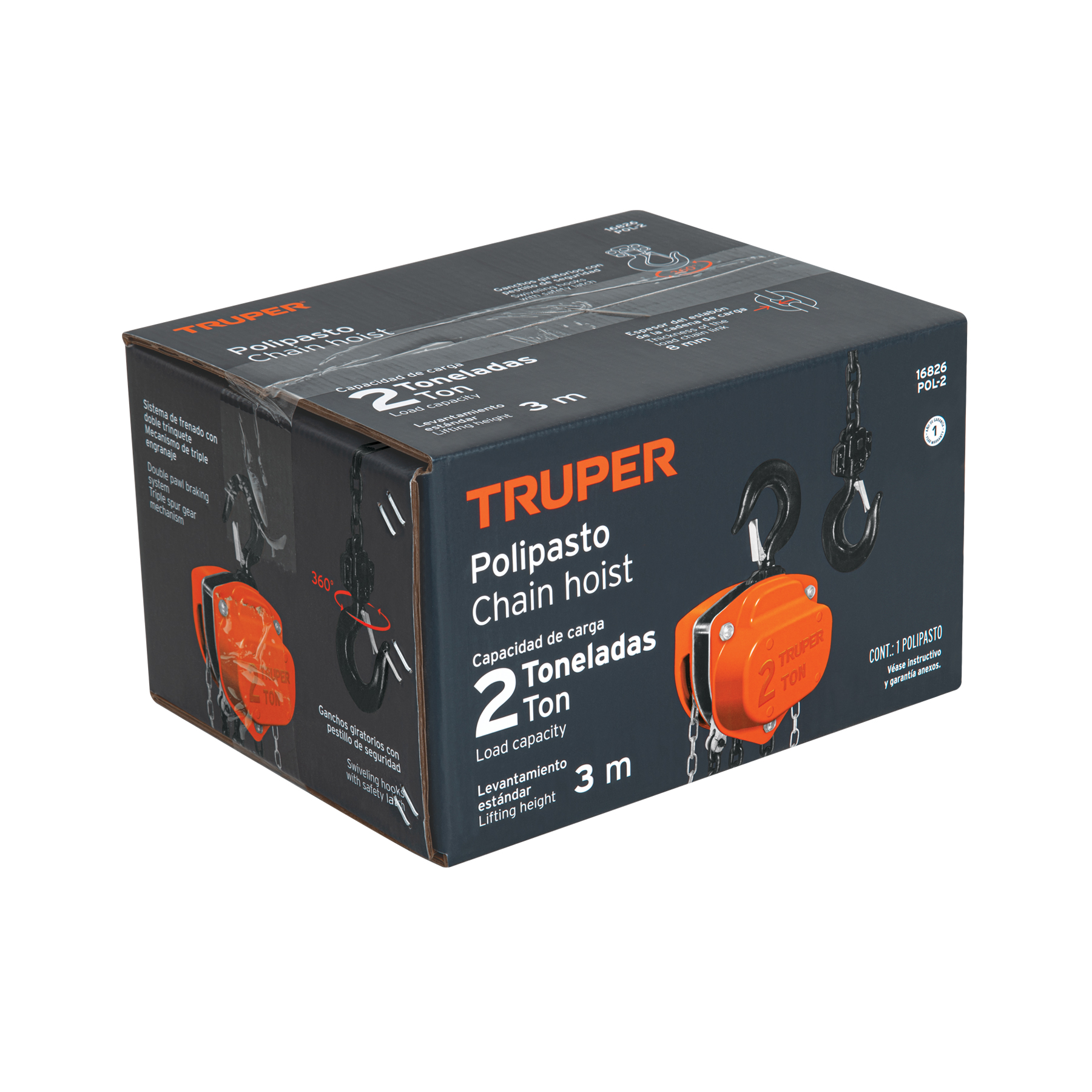 Polipasto de cadena de 2 ton, TRUPER TRUPER