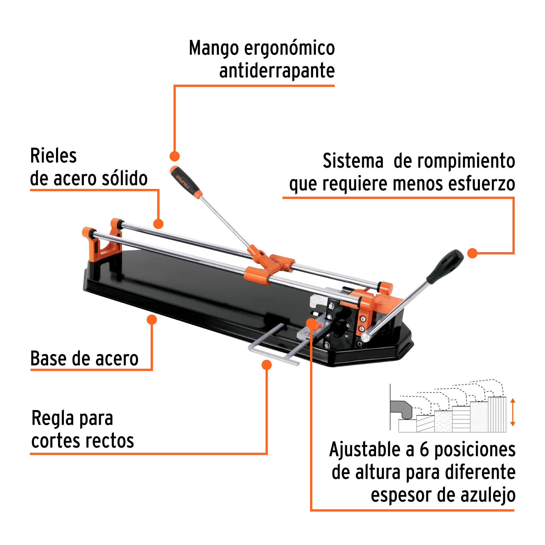 Cortador azulejo 24" (60cm) romp.multipunto en caja, EXPERT TRUPER