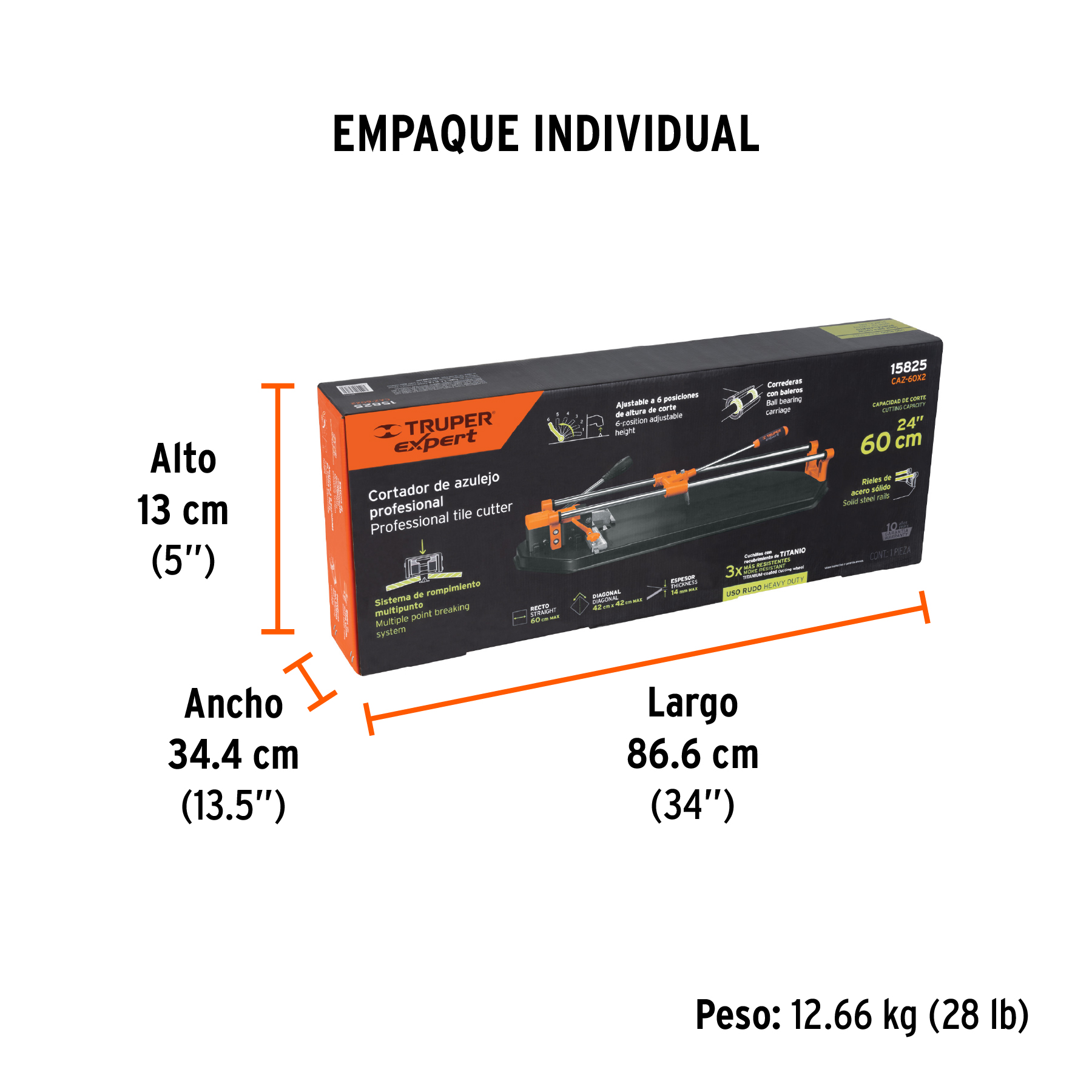 Cortador azulejo 24" (60cm) romp.multipunto en caja, EXPERT TRUPER