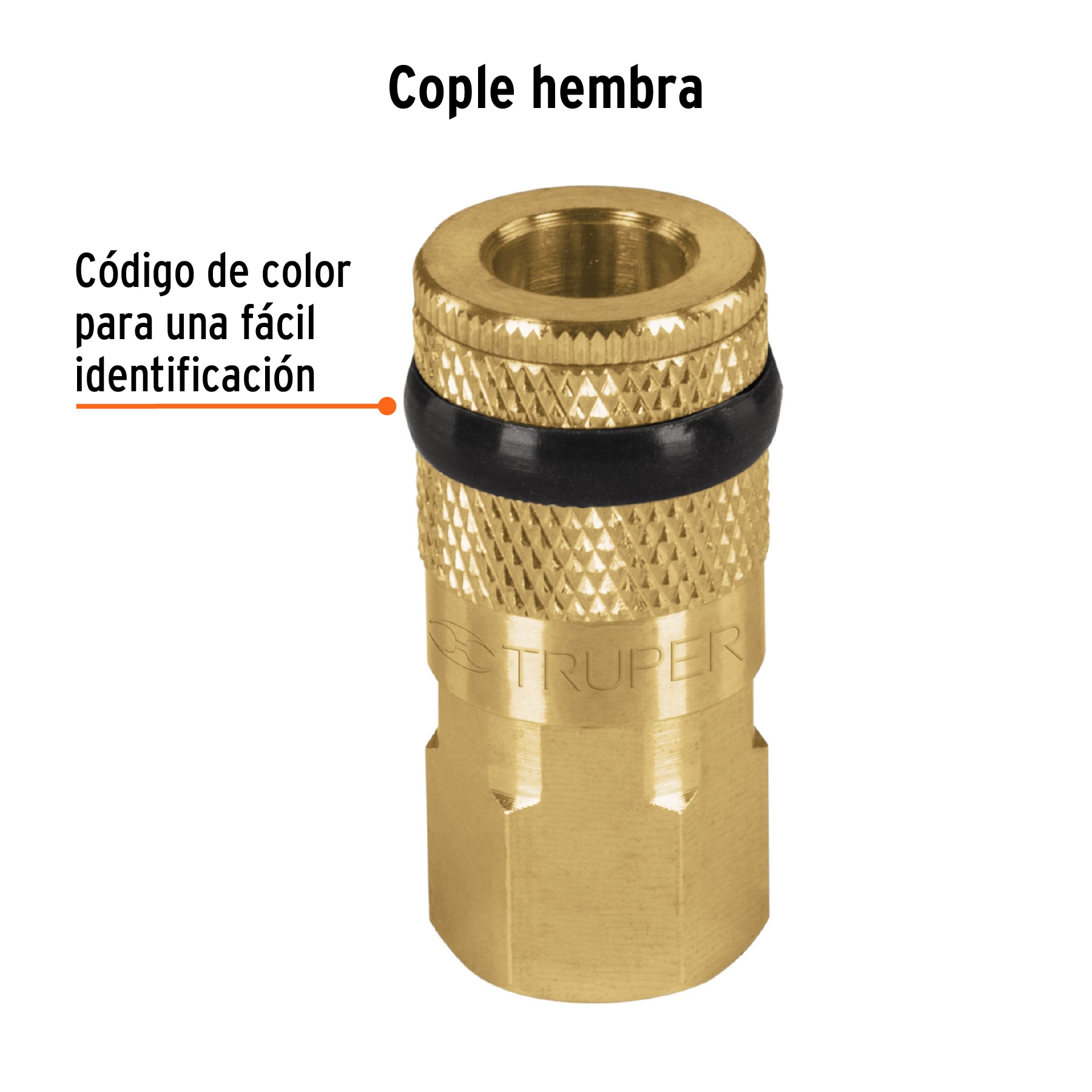 Cople rápido de latón, hembra, cuerda 1/4" NPT, TRUPER TRUPER