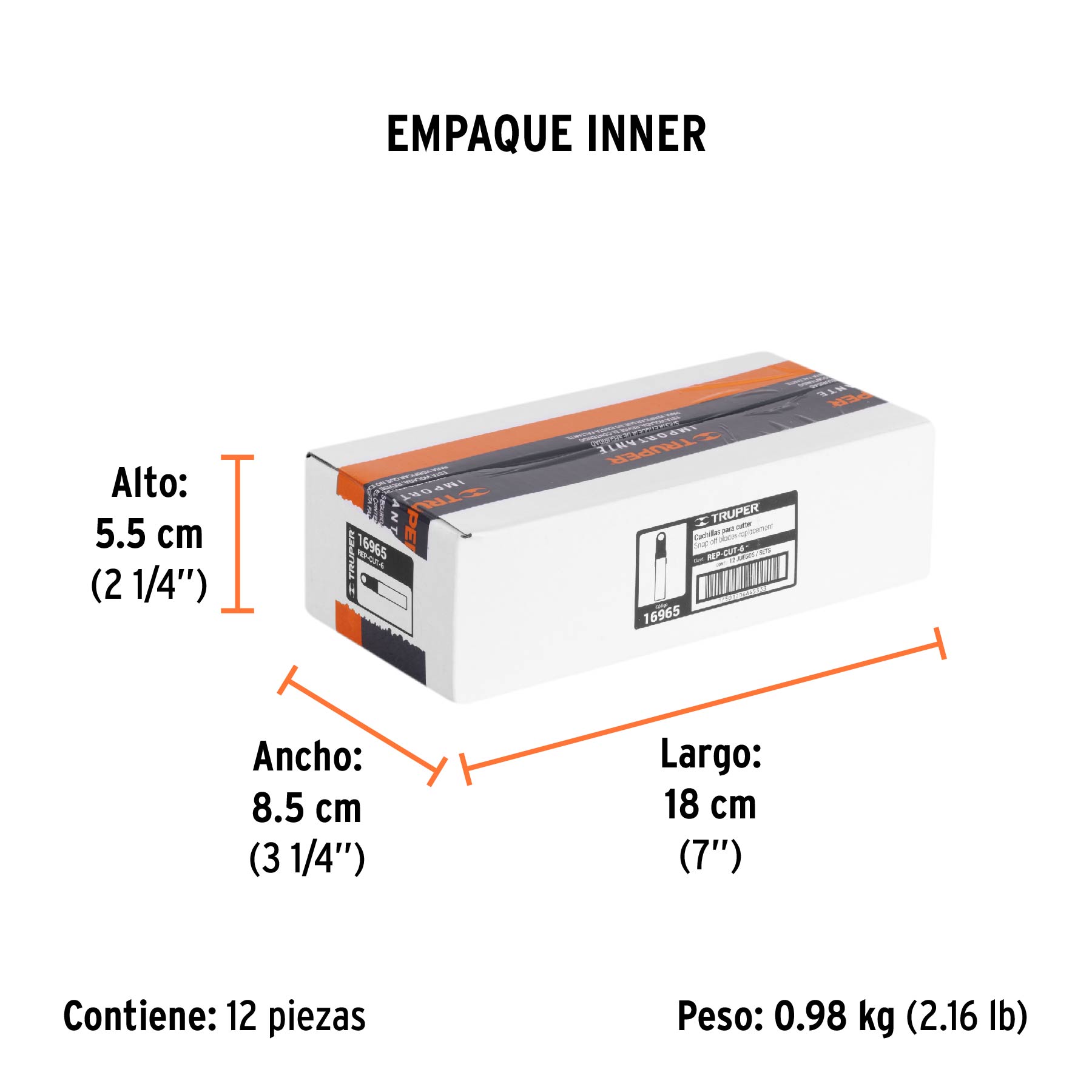 Estuche con 10 cuchillas SK4 de 18 mm para cutter, TRUPER TRUPER