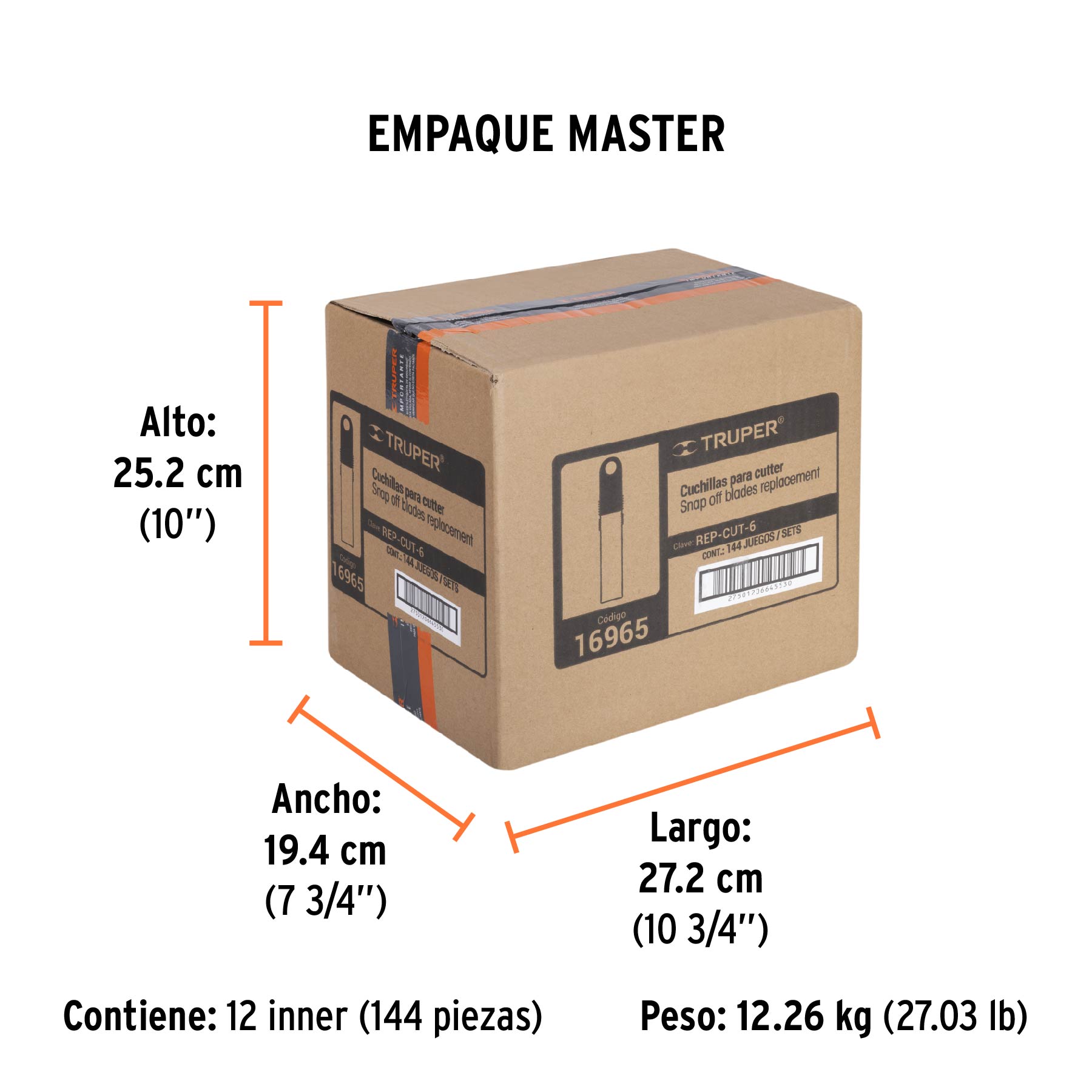Estuche con 10 cuchillas SK4 de 18 mm para cutter, TRUPER TRUPER