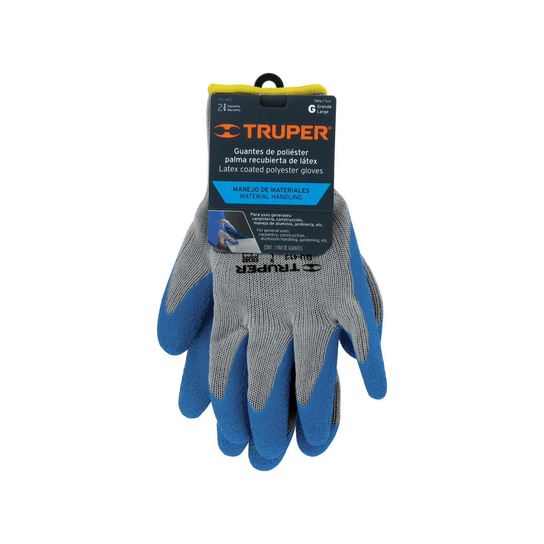 Guantes de poliéster recubiertos de látex, G, TRUPER TRUPER