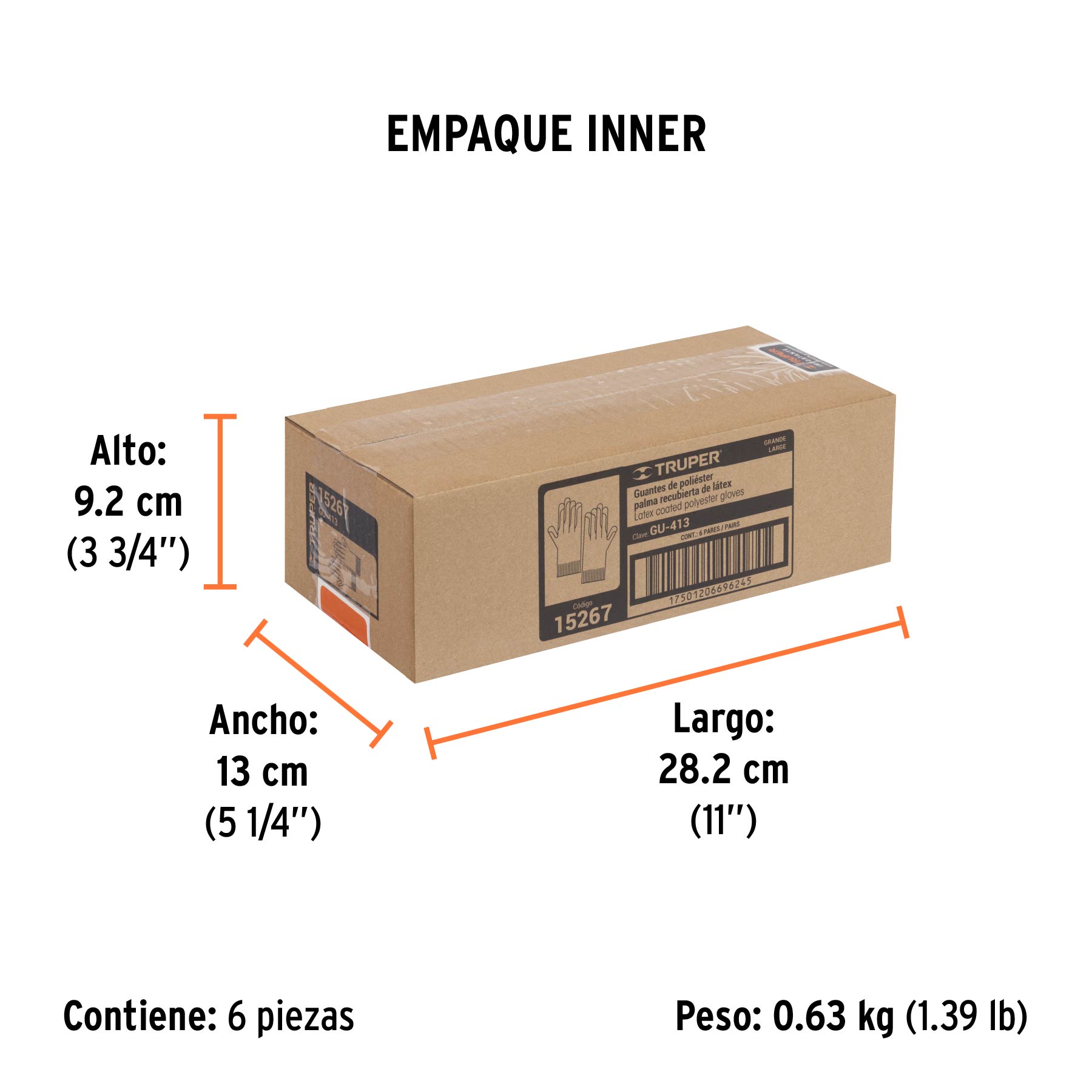 Guantes de poliéster recubiertos de látex, G, TRUPER TRUPER