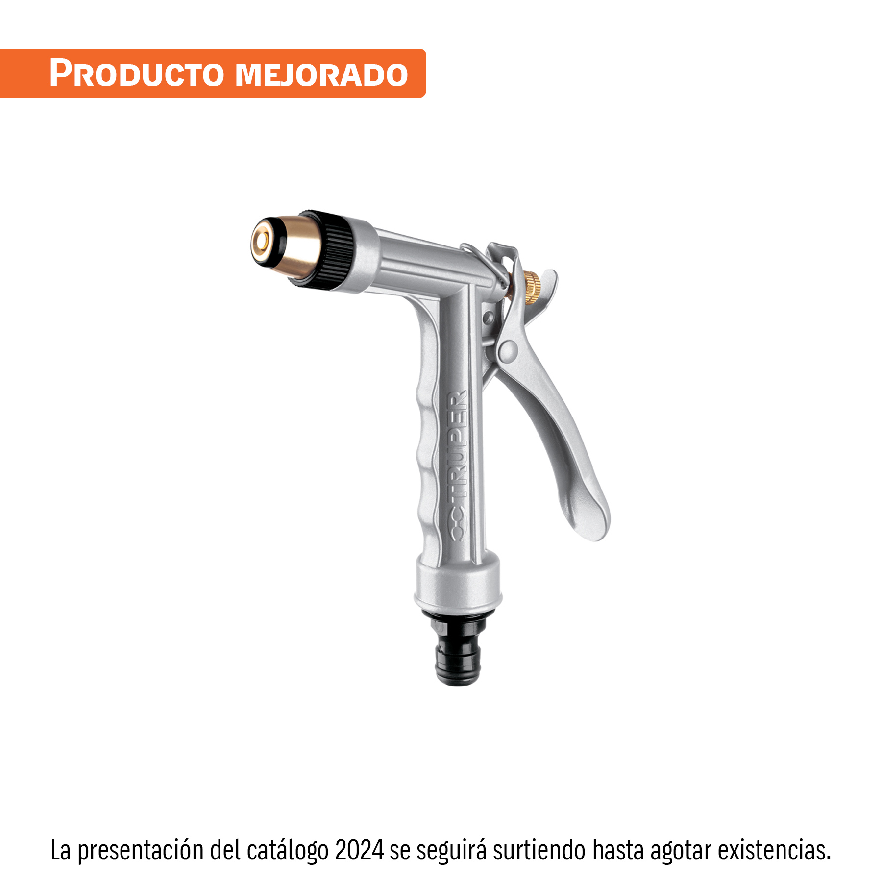 Pistola metálica para riego, 2 funciones, boquilla regulable TRUPER