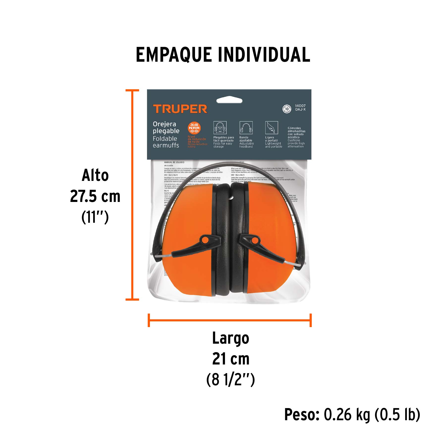 Orejera plegable, ajustable, TRUPER TRUPER