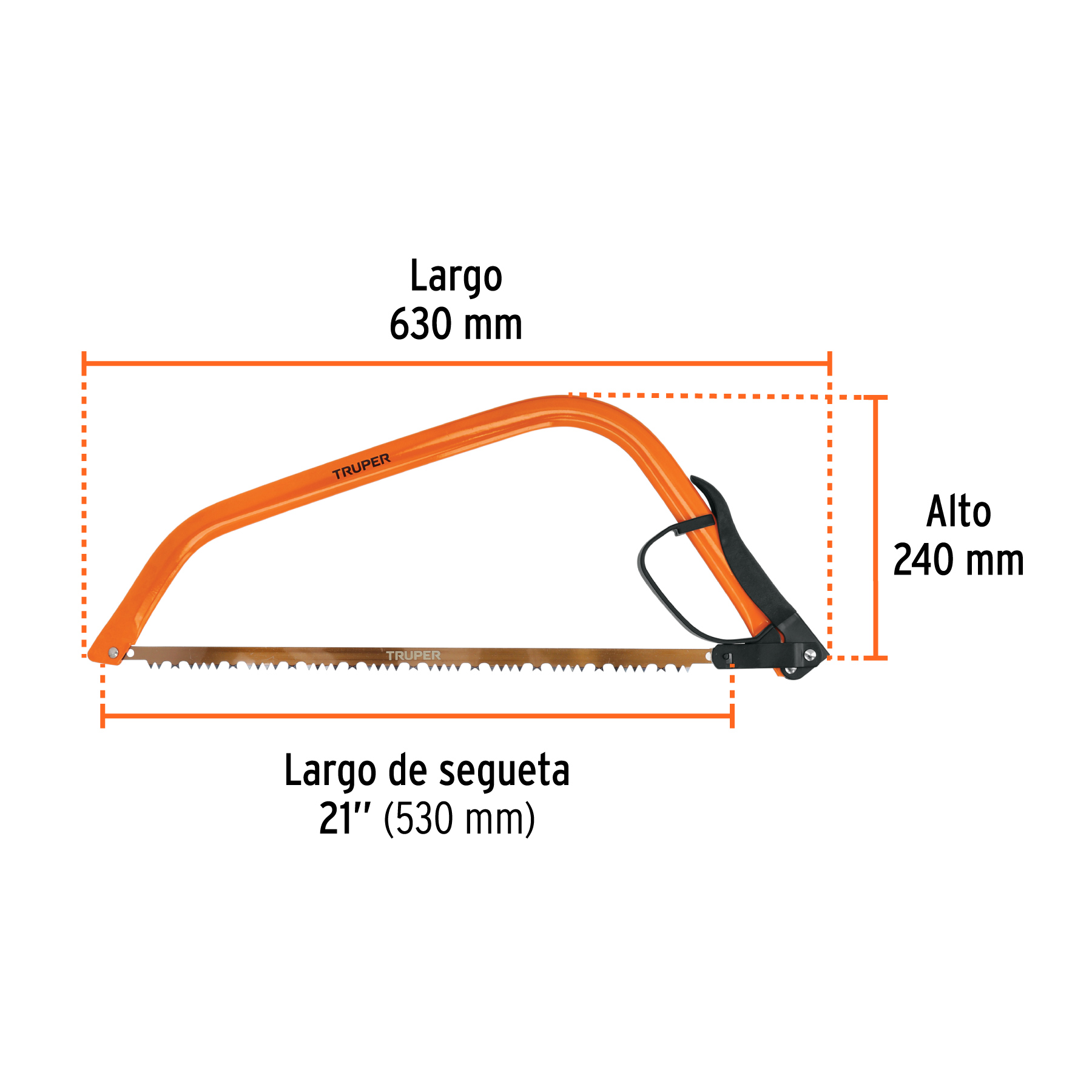 Arco jardinero tubular de 21", TRUPER TRUPER