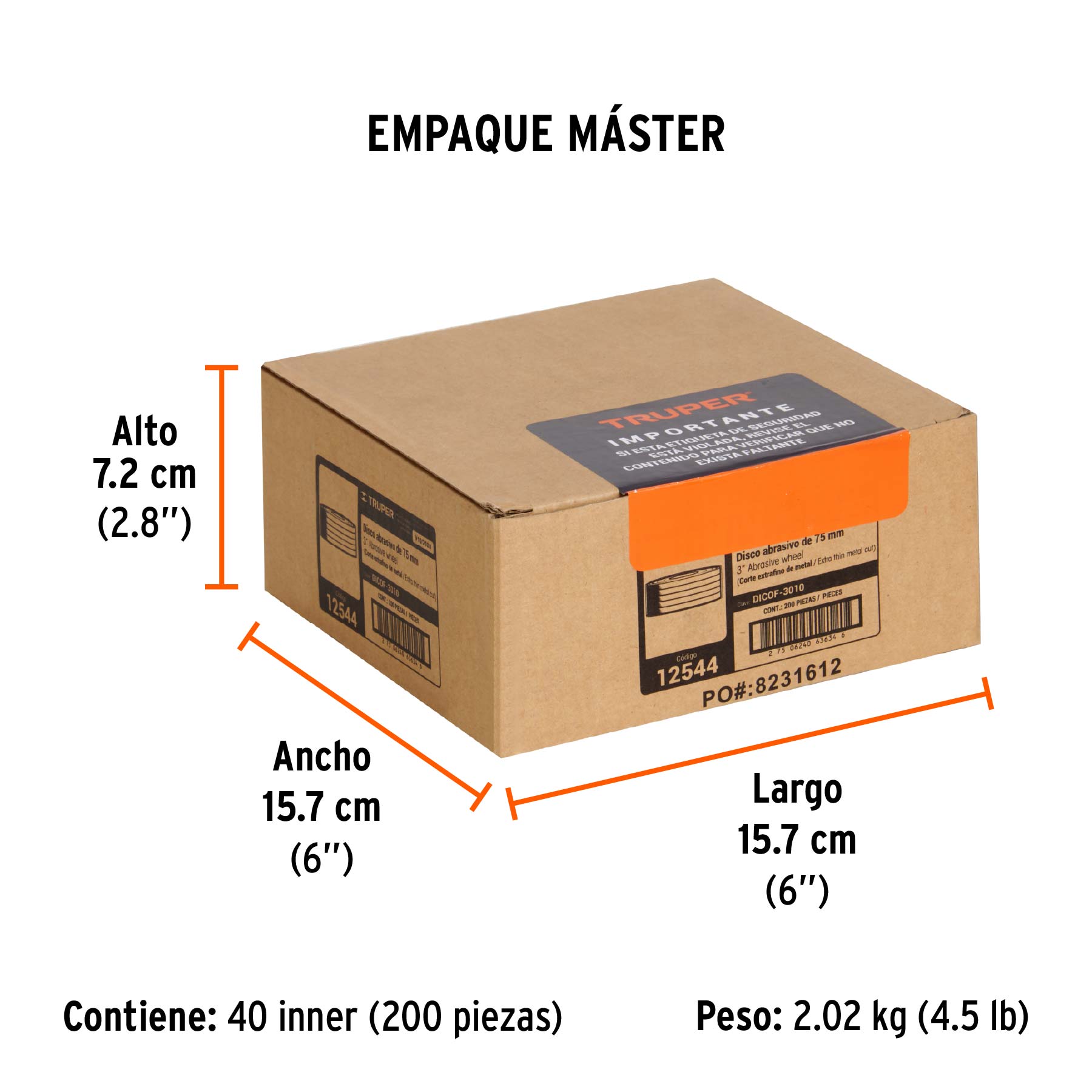 Disco abrasivo de corte preciso metal 3" x 1 mm, TRUPER TRUPER