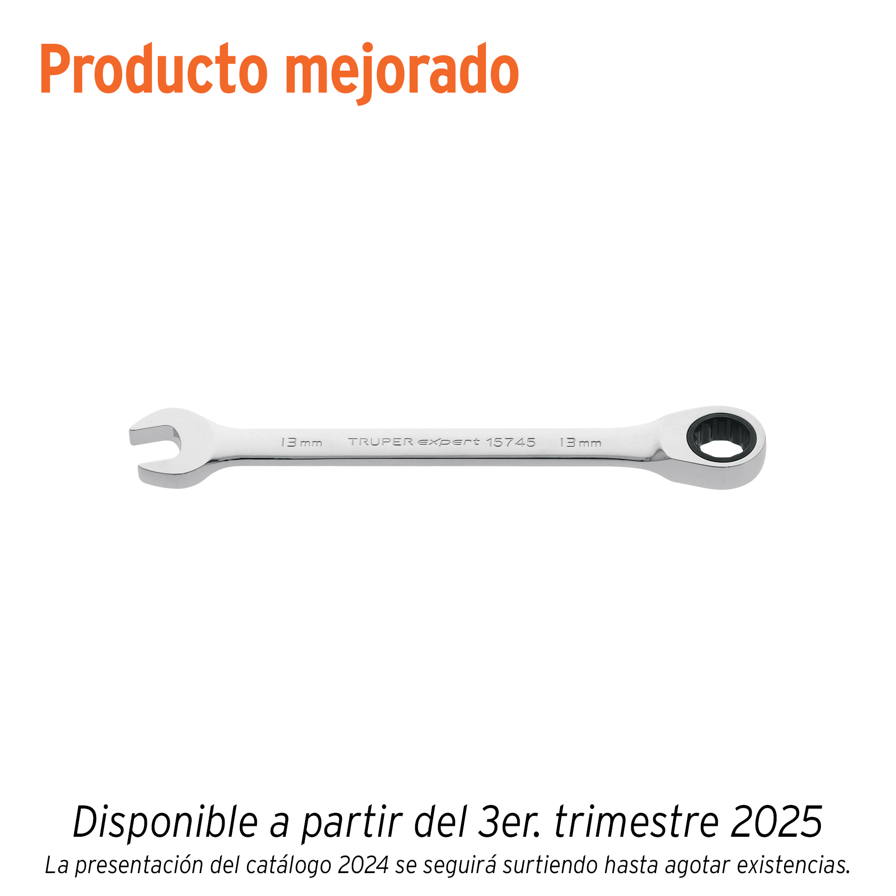 Llave combinada con matraca 13 mm x 174 mm largo, EXPERT TRUPER